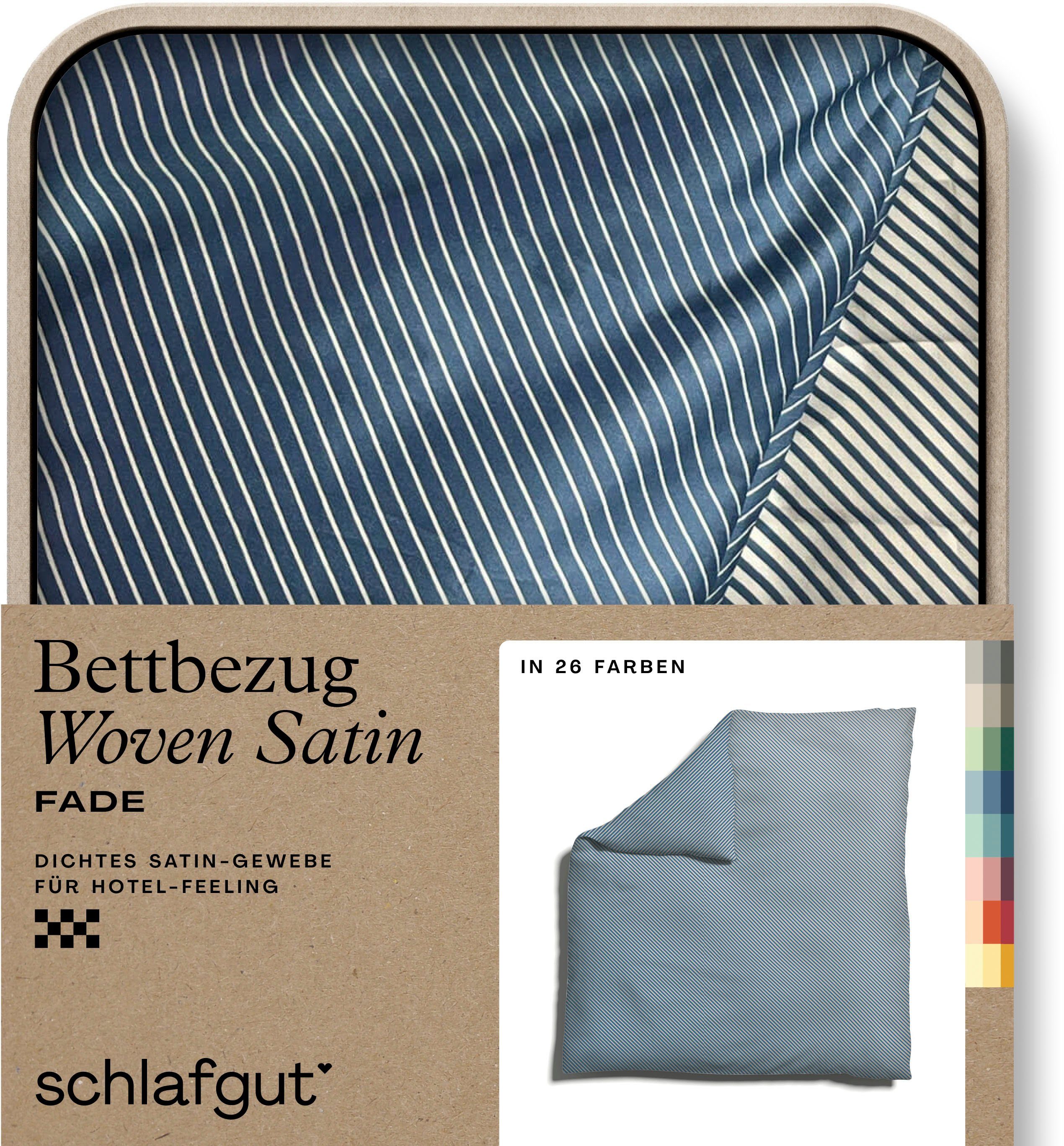 Schlafgut Dekbedovertrek Woven Satin fade met fijne strepen met kleurverloop, mix & match: bijpassende kussensloop verkrijgbaar (1 stuk)