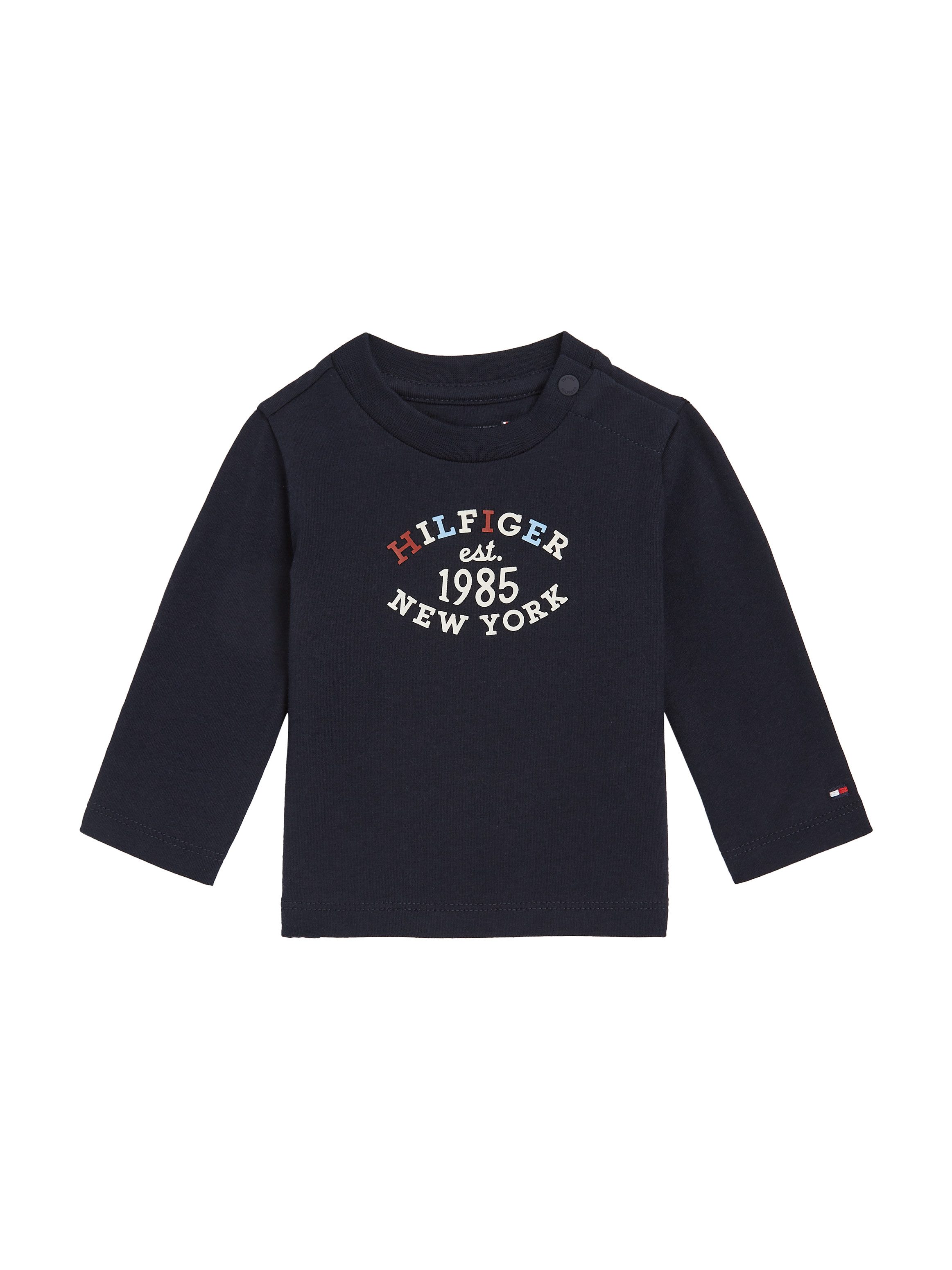 Tommy Hilfiger Shirt met lange mouwen MONOTYPE OVAL REGULAR TEE LS Baby tot 2 jaar met logo-opdruk