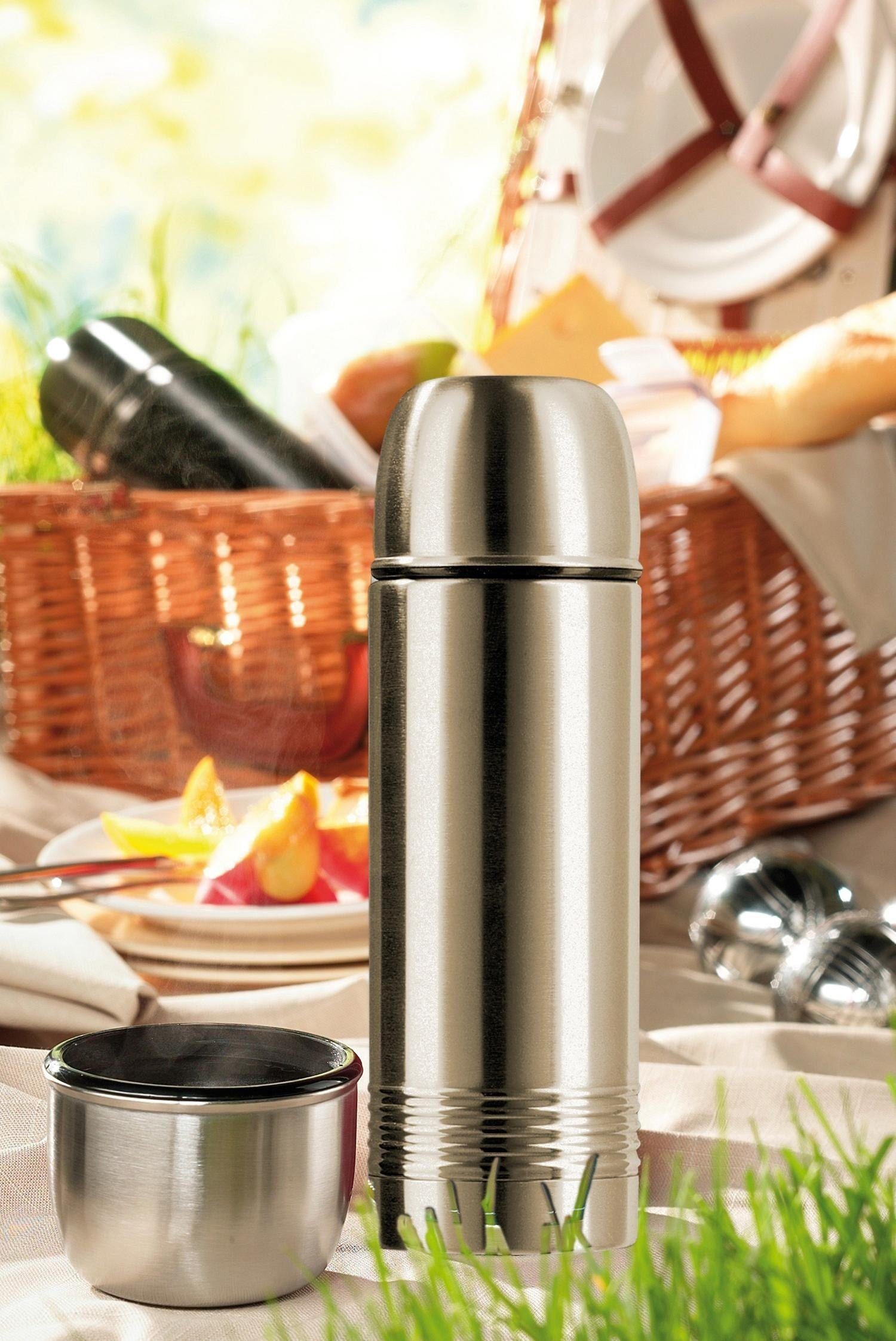 Emsa Thermofles Senator Class 1,0 l, roestvrij staal/siliconen manchet, 100% lekvrij