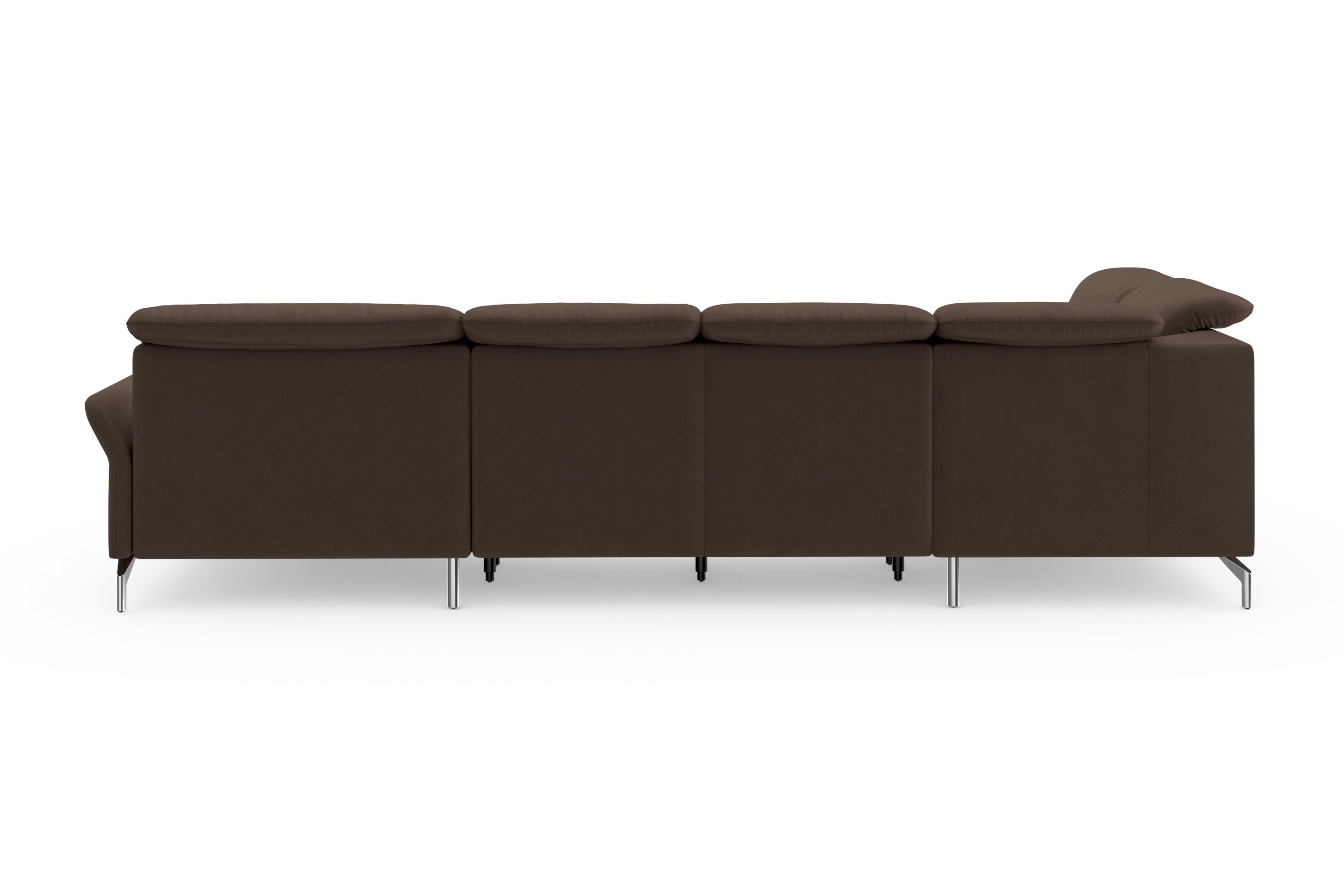 sit&more Zithoek Fashion U-vorm naar keuze met verstelbare hoofdsteun, uittrekzitting, motorisch, nikkel poten