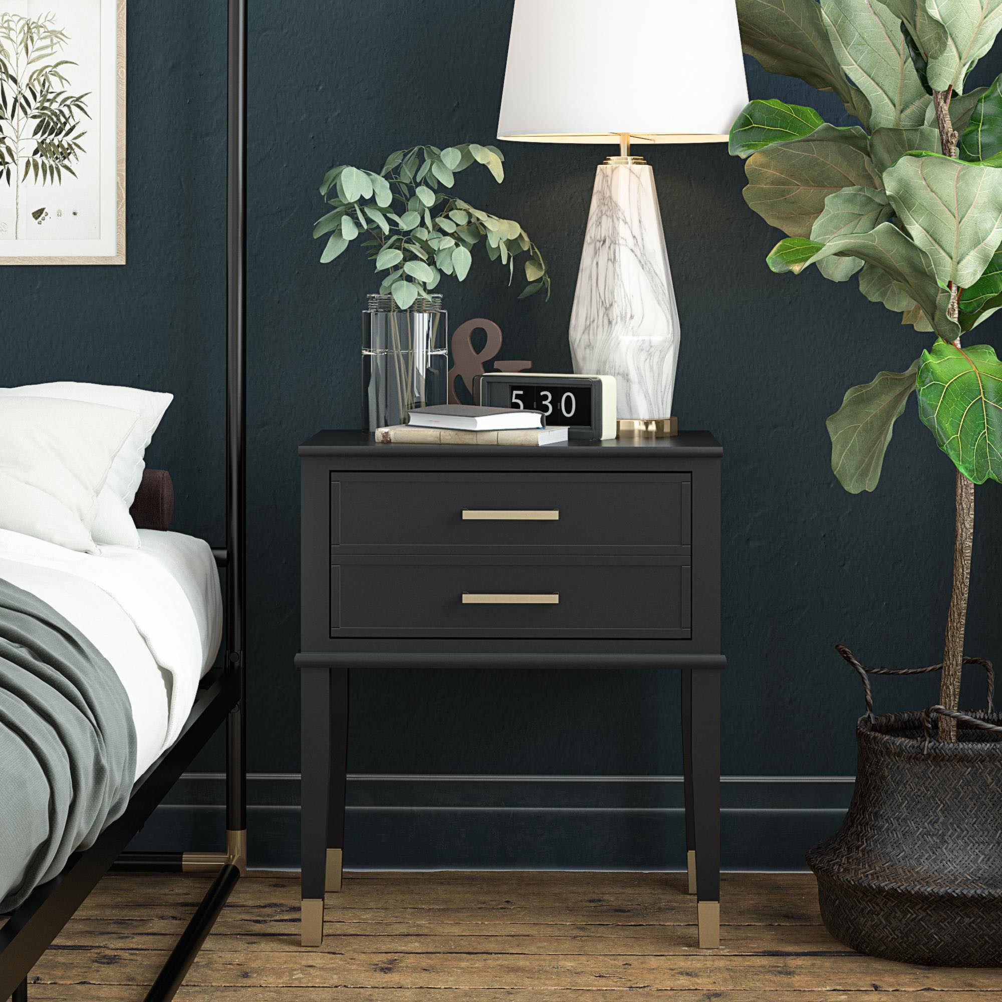 CosmoLiving by Cosmopolitan Bijzettafel Westerleigh 1 lade, van gemakkelijk te onderhouden mdf, poten van massief hout, hoogte 72 cm (1 stuk)