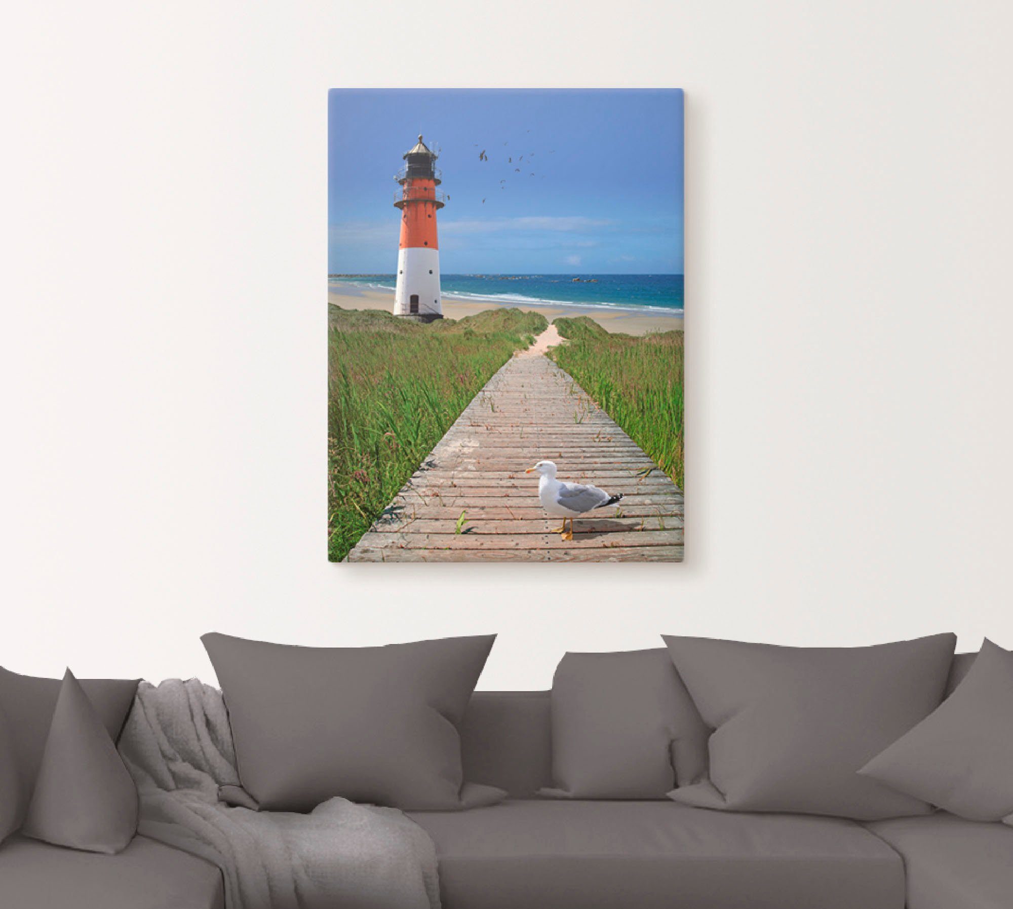 Artland Artprint De weg naar zee als artprint op linnen, poster in verschillende formaten maten