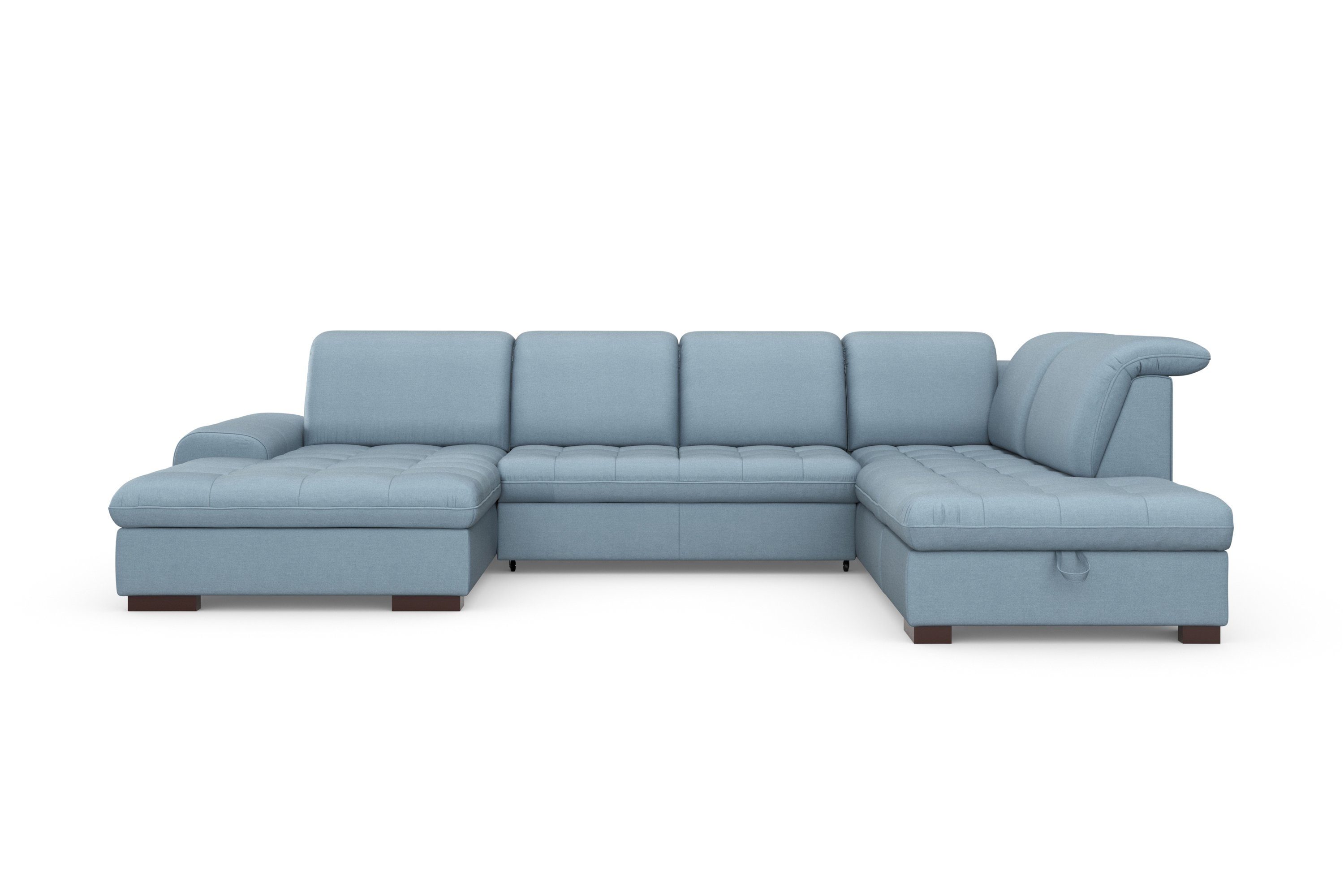 sit&more Zithoek Luxor U-vorm naar keuze met slaapfunctie, bedkist en verstelbare hoofdsteun