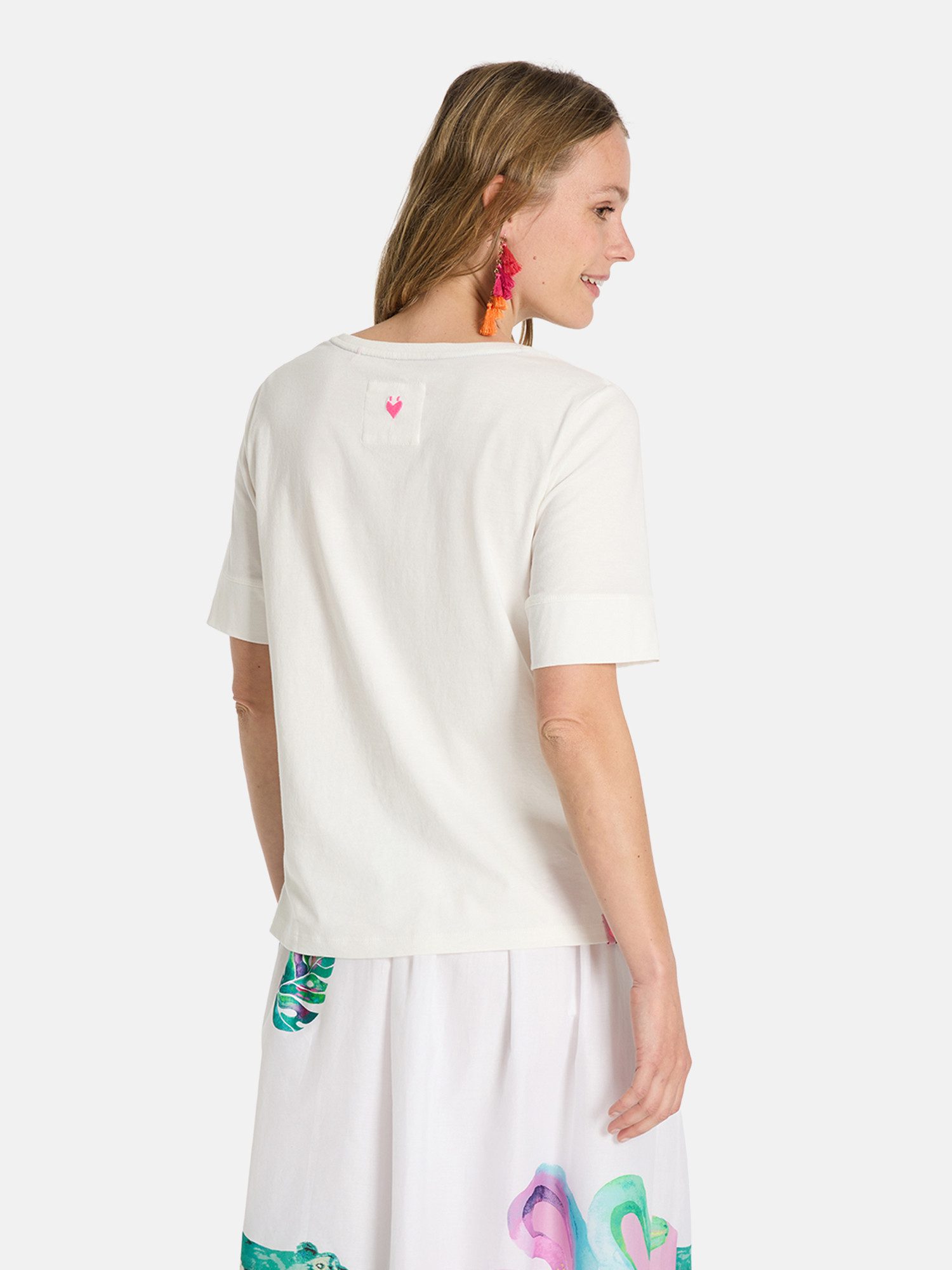 Lieblingsstück Shirt met ronde hals DianeL met borduursels en glinsterende studs