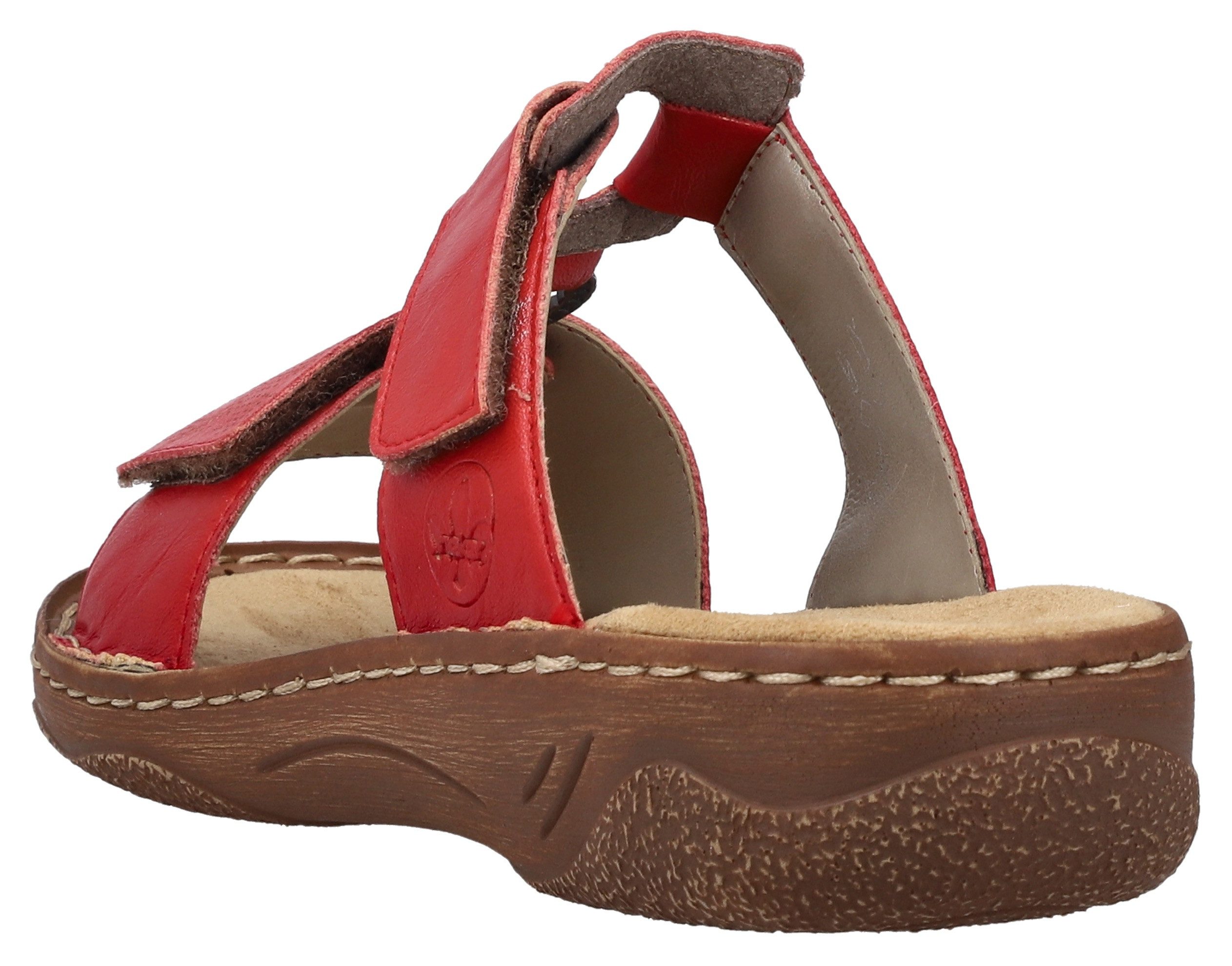 Rieker Slippers Zomerschoen, slippers, vakantieschoen, klittenbandschoen met perforatie