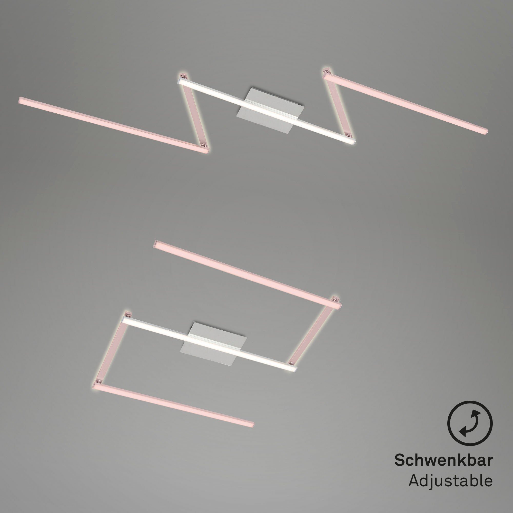 Briloner Leuchten Led-plafondlamp 3501018 STAFF Plafondlamp, 227,2x12x5 cm, aluminium-chroom, 24W, woonkamer, slaapkamer