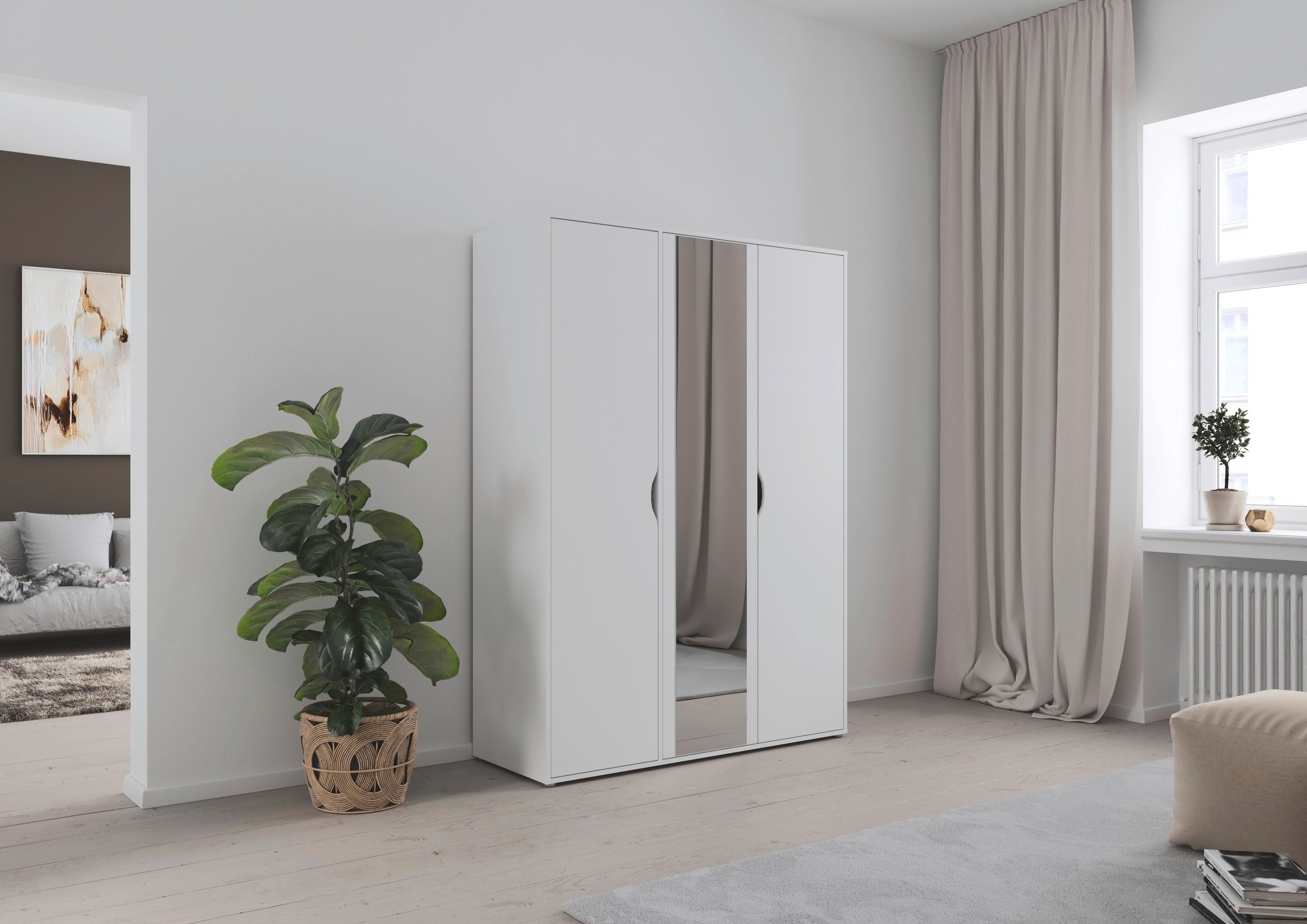 rauch Draaideurkast Kledingkast Kast Garderobe Wasmand NARAI met Spiegel Greefaansluitingen voor een greeploze look TOPSELLER MADE IN GERMANY