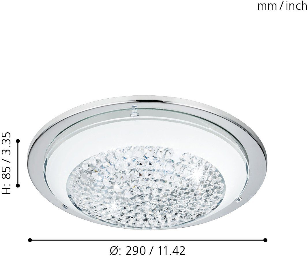 EGLO Led-plafondlamp ACOLLA chroom / ø8,5 x h9 cm / inclusief 1x led-plank (elk 11w) / lamp