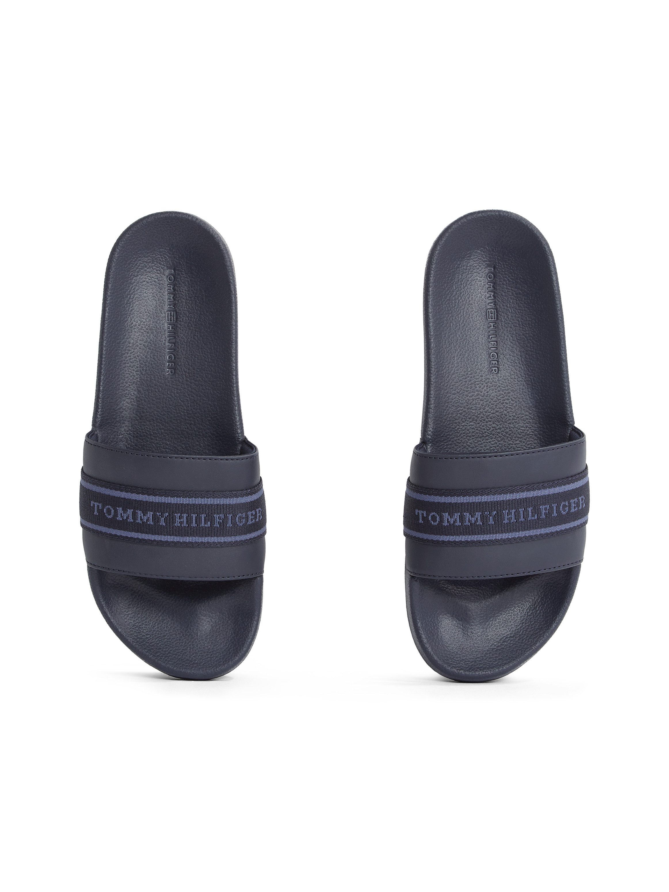 Tommy Hilfiger Slippers HILFIGER POOLSIDE WITH WEBBING , plateau, zomer-mode, comfort-schoen, flats met textielband