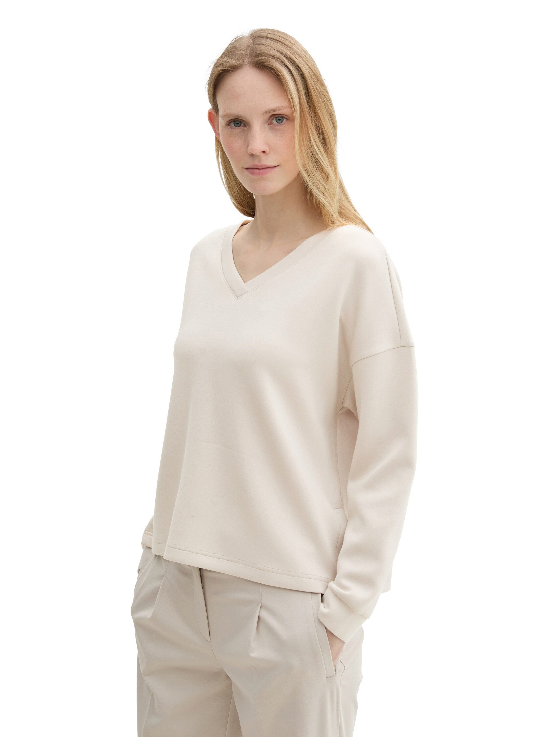 Tom Tailor Sweatshirt Scuba met v-hals