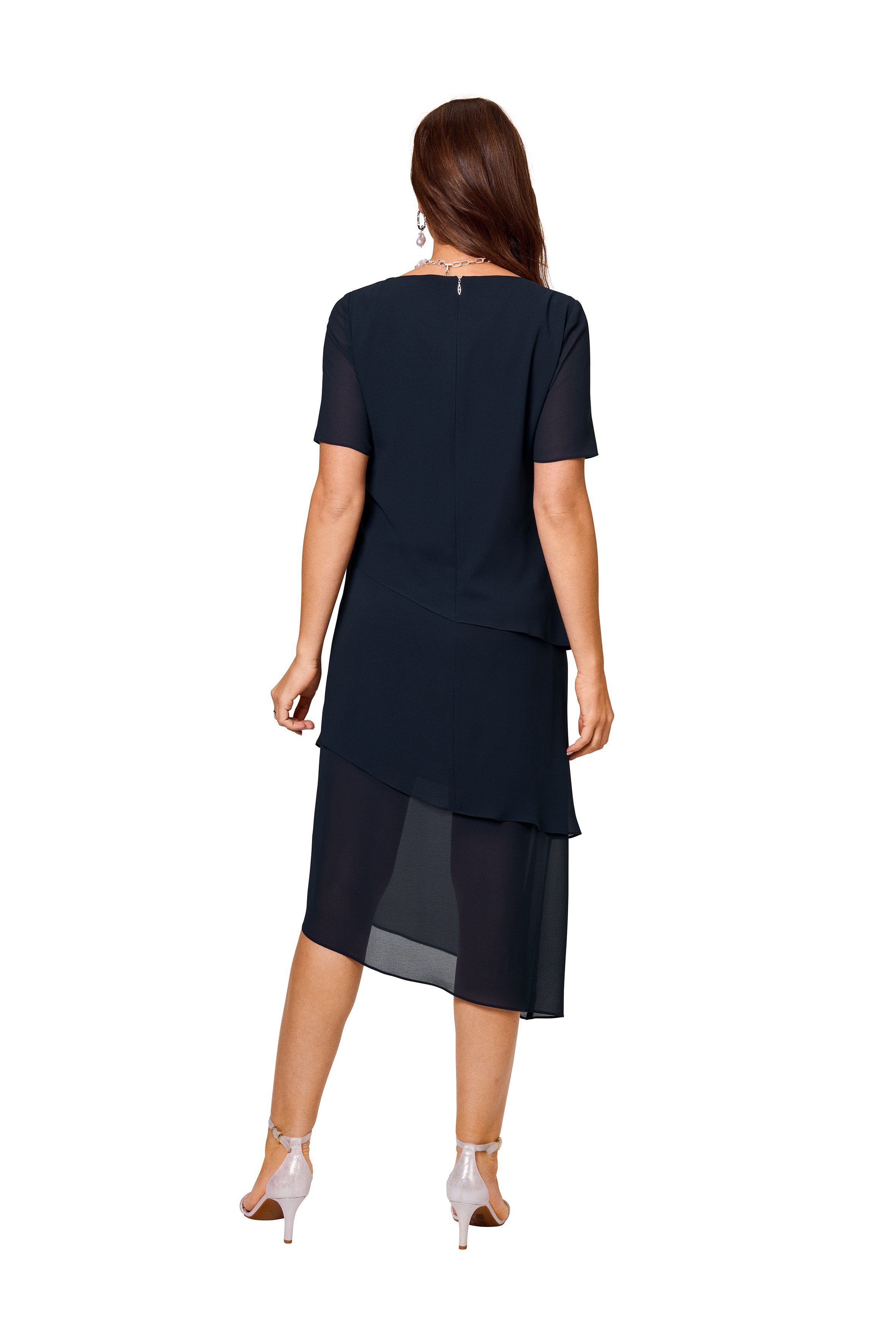 HERMANN LANGE Collection Chiffon jurk met asymmetrische zoom en gelaagde look