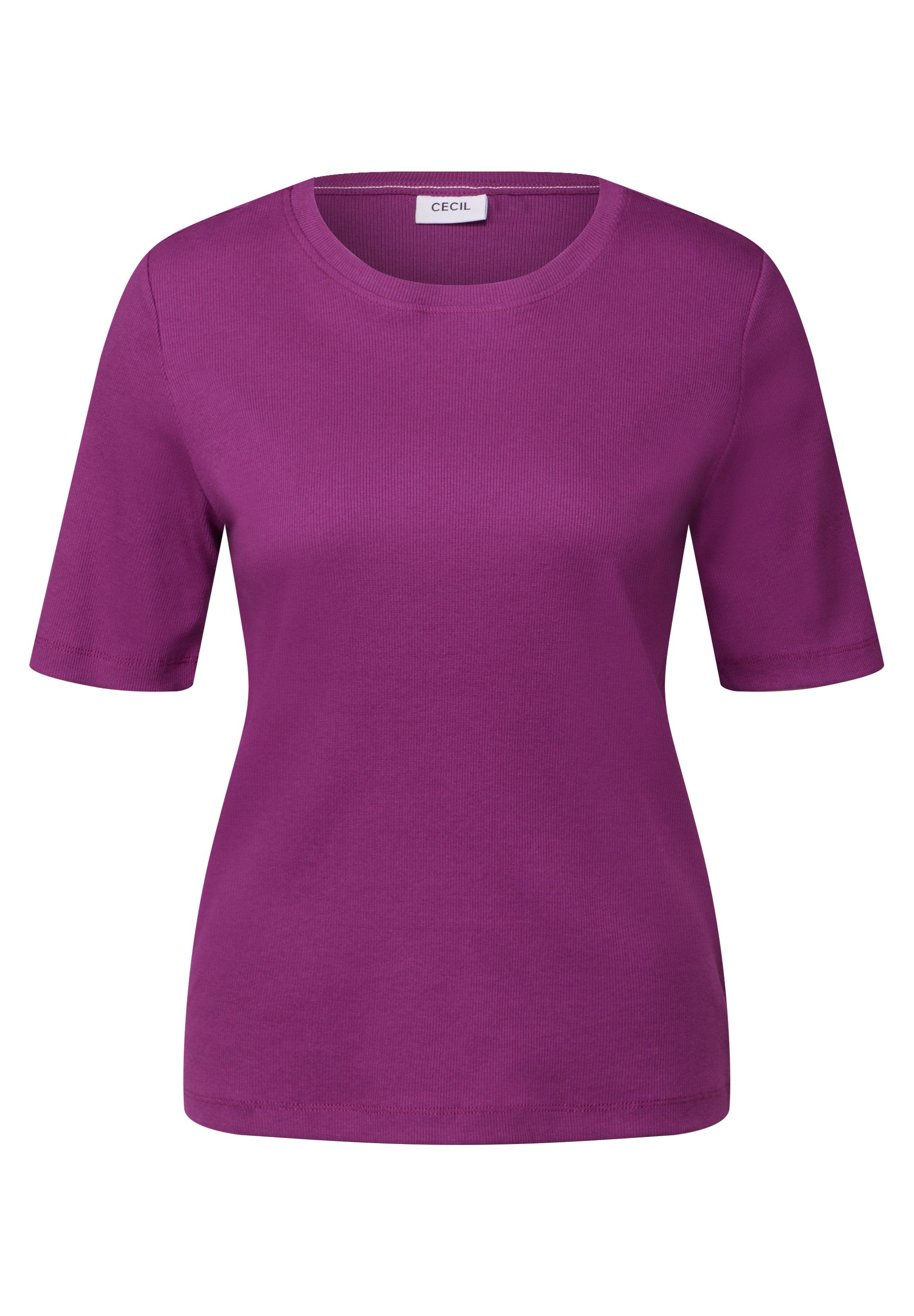 Cecil T-shirt met fijne ribstructuur