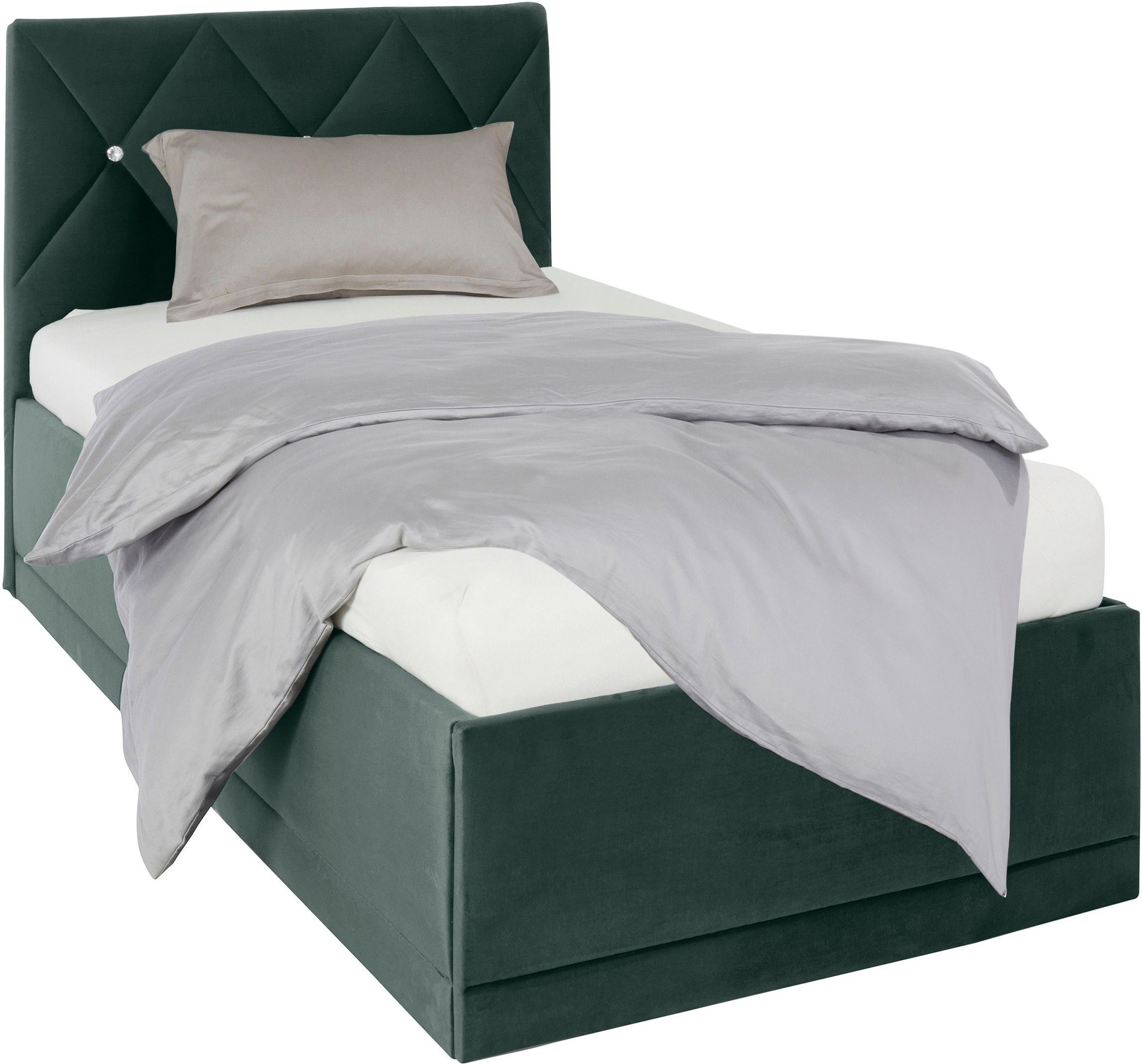 Westfalia Polsterbetten Gestoffeerd bed ADAMAS ook met bedlade, knoopdetails met stras