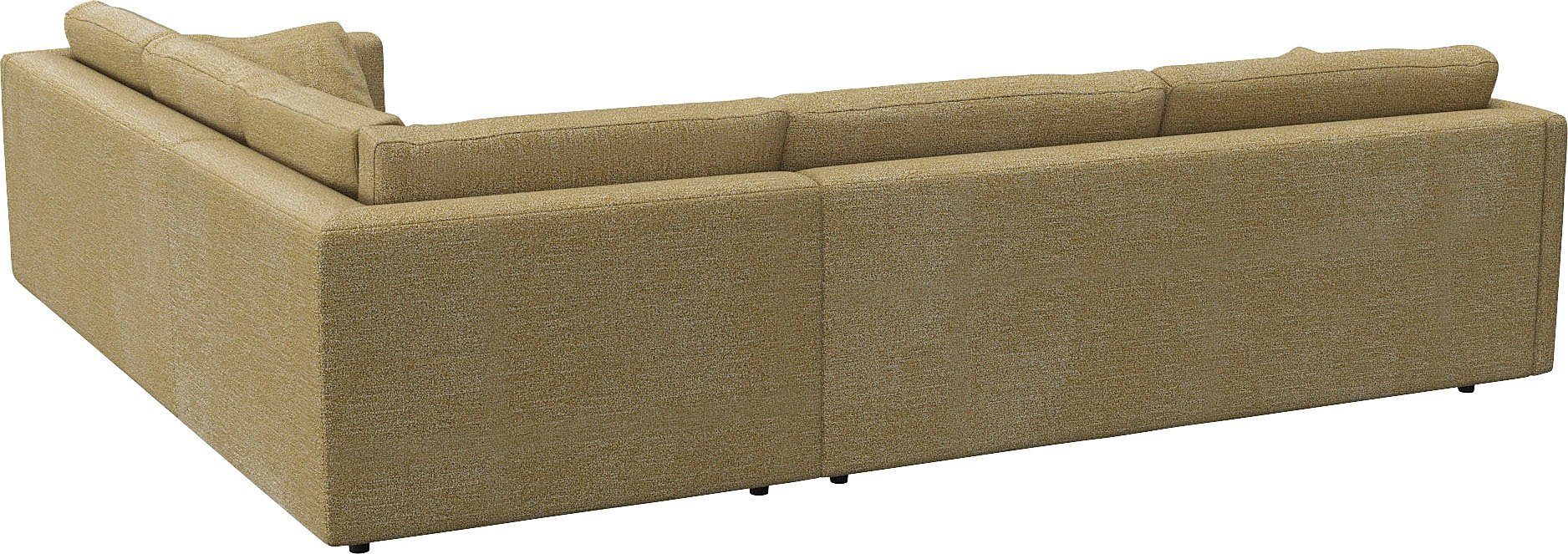 FLEXLUX Hoekbank Lovane, elegant en tijdloos, comfortabel, L-vorm Zacht en zeer comfortabel, grote zitdiepte op koudschuim, inclusief sierkussen