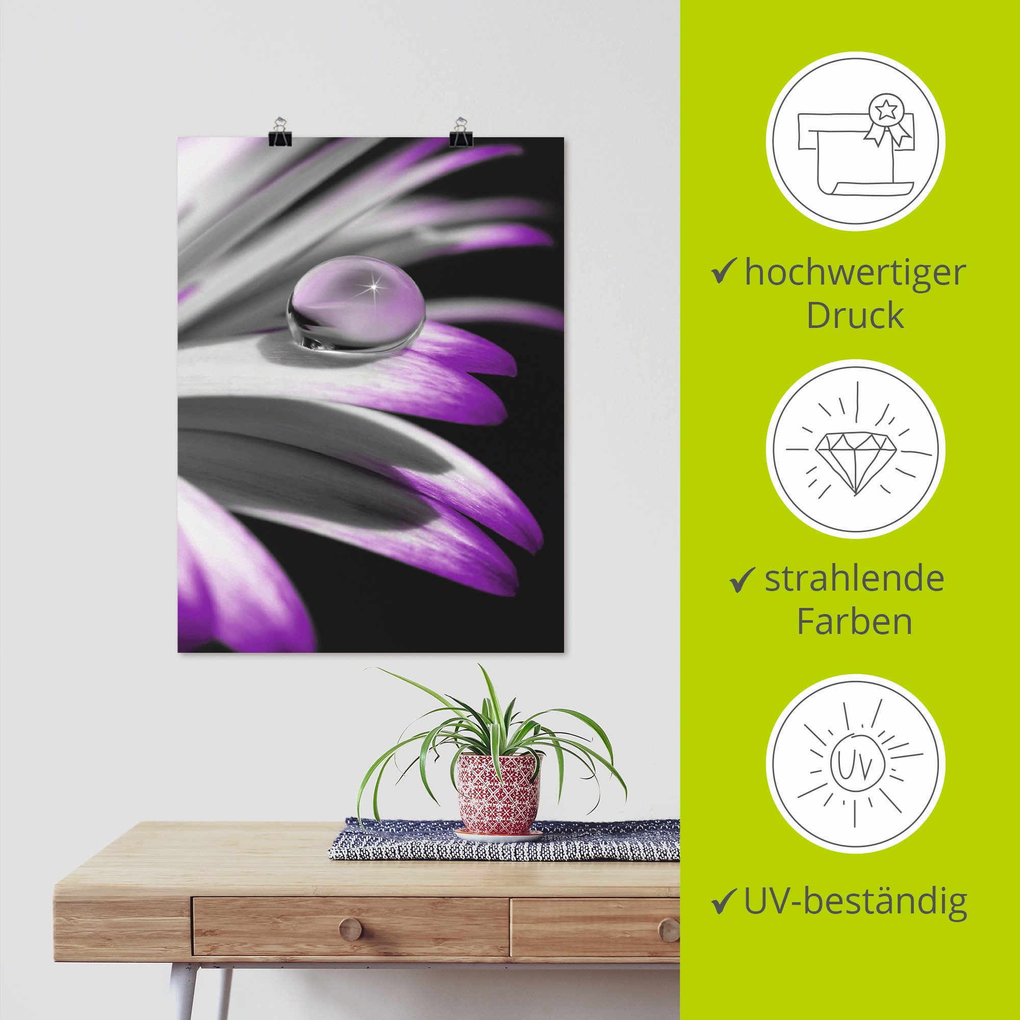 Artland Artprint Druppel als artprint op linnen, poster, muursticker in verschillende maten