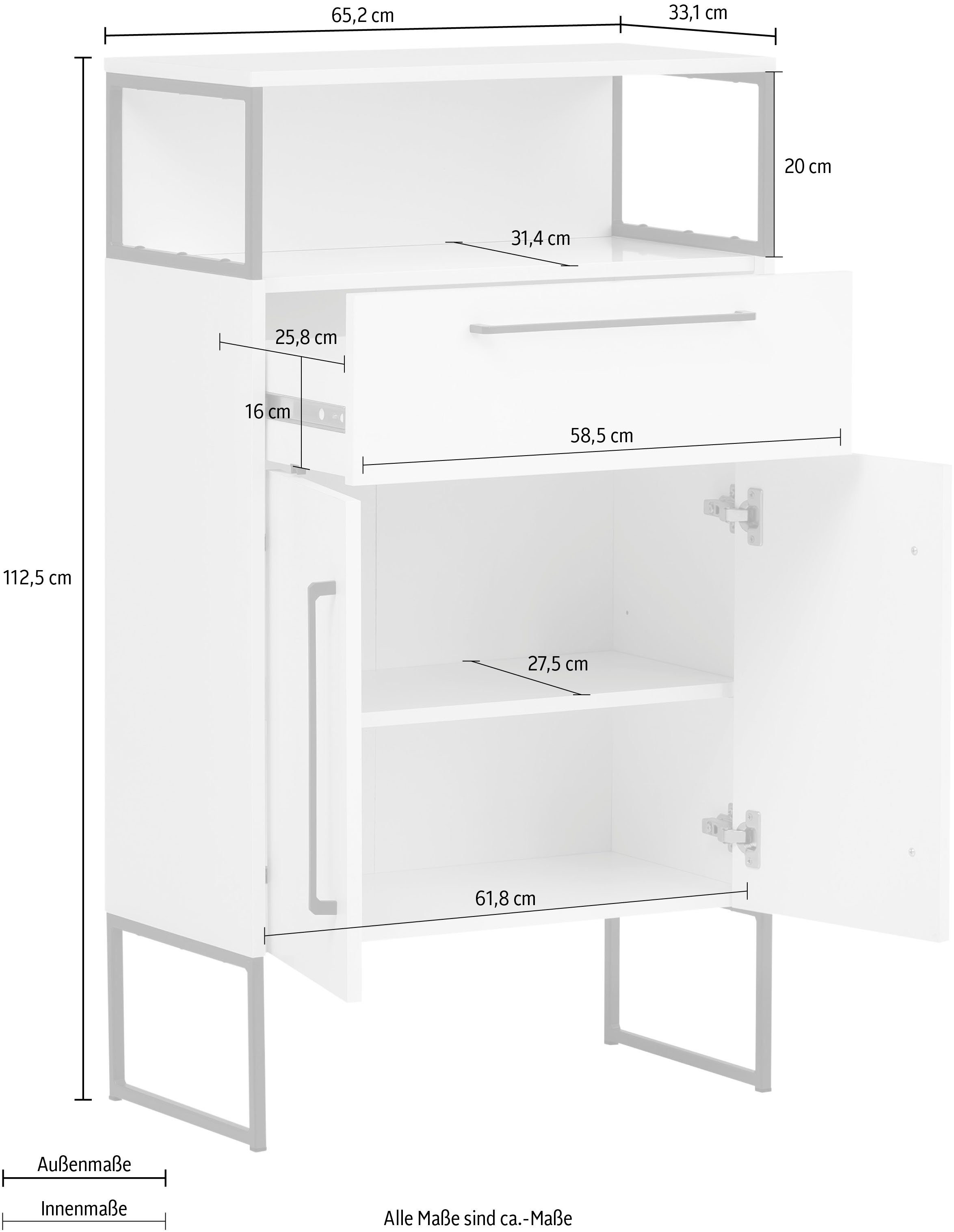 Schildmeyer Halfhoge kast Limoen Breedte 65,2 cm