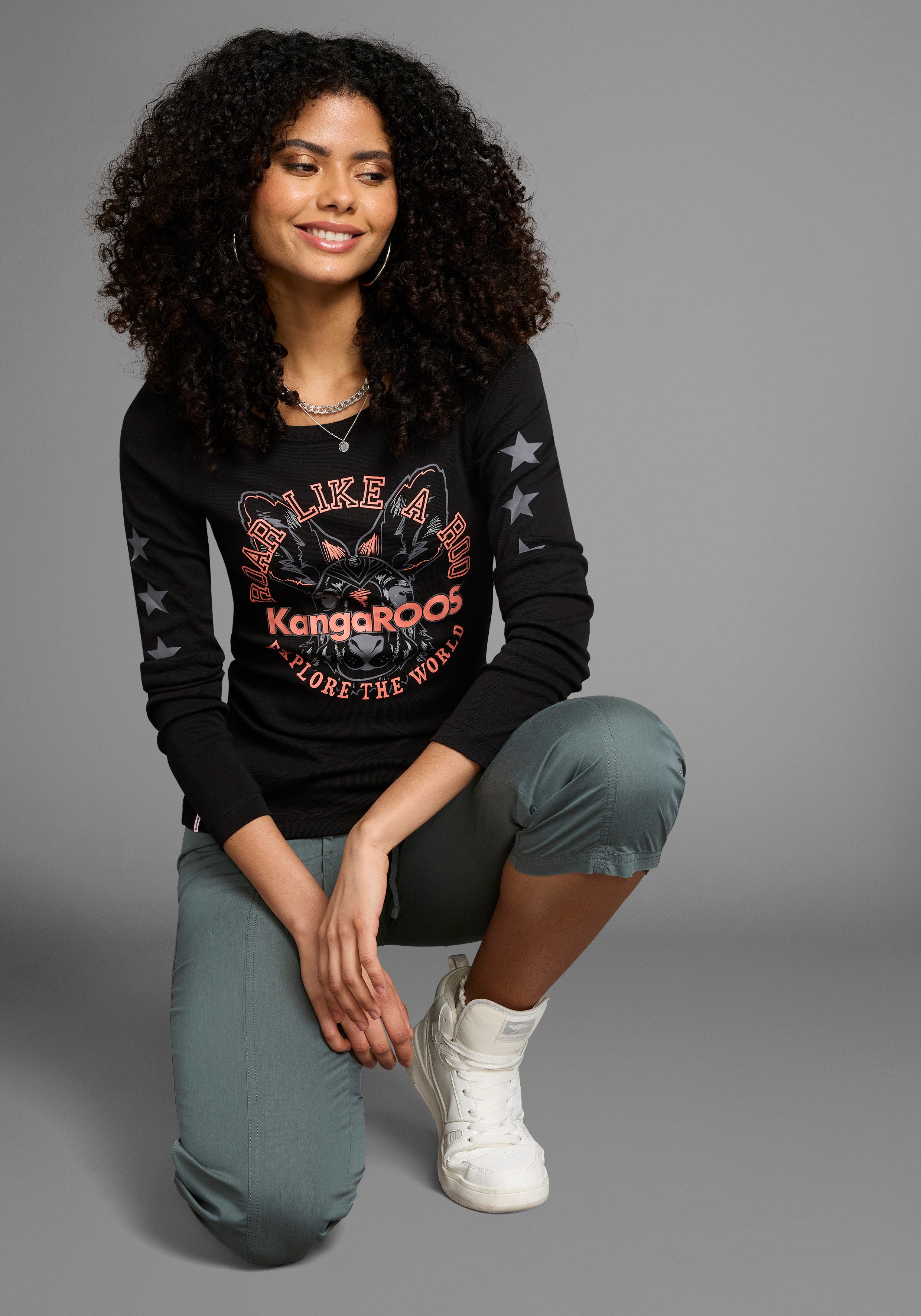 KangaROOS 3/4 broek sportieve capri met elastische taille