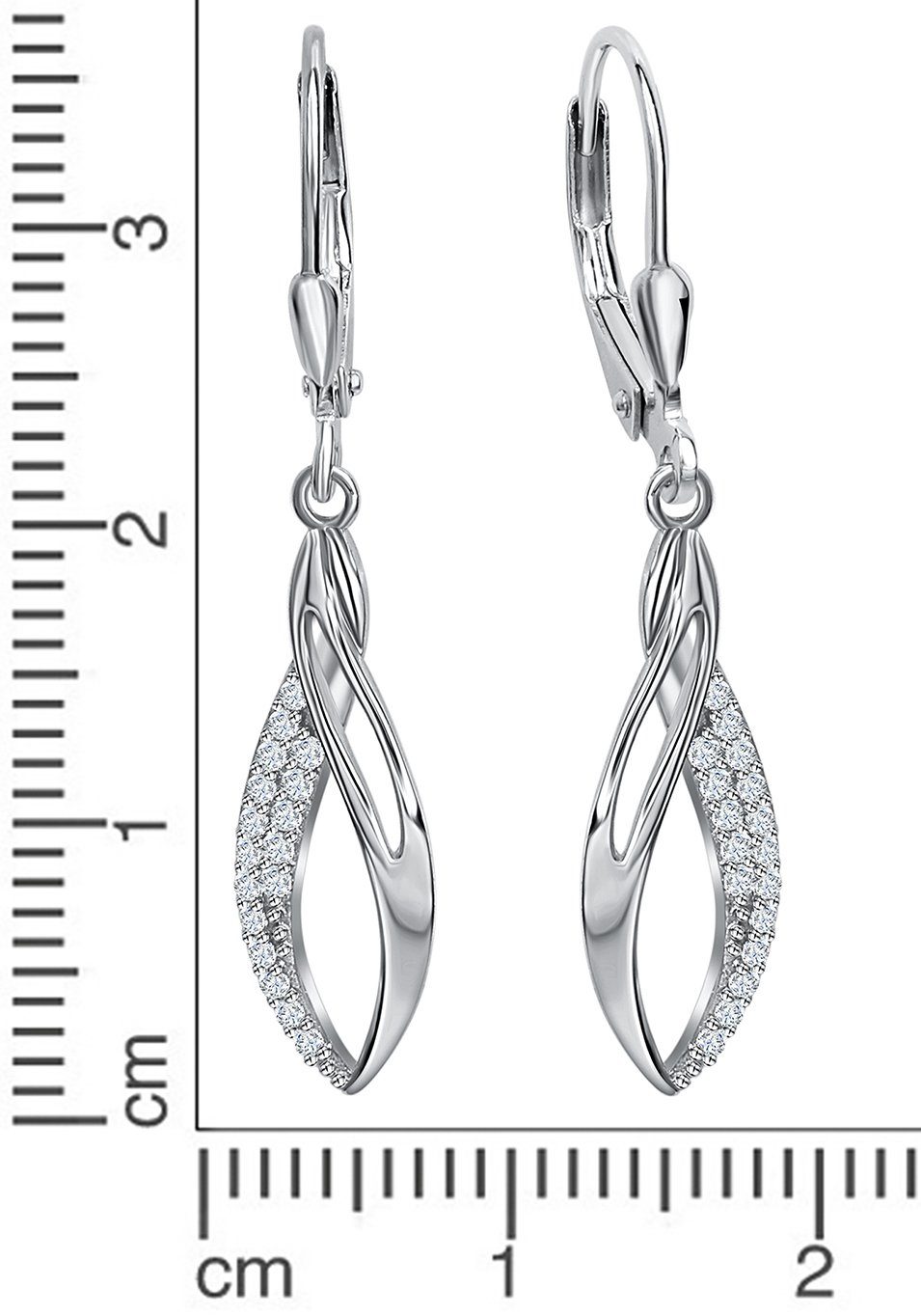 Firetti Paar oorhangers Sieraad cadeau zilver 925 oorbellen patentbeugel druppel