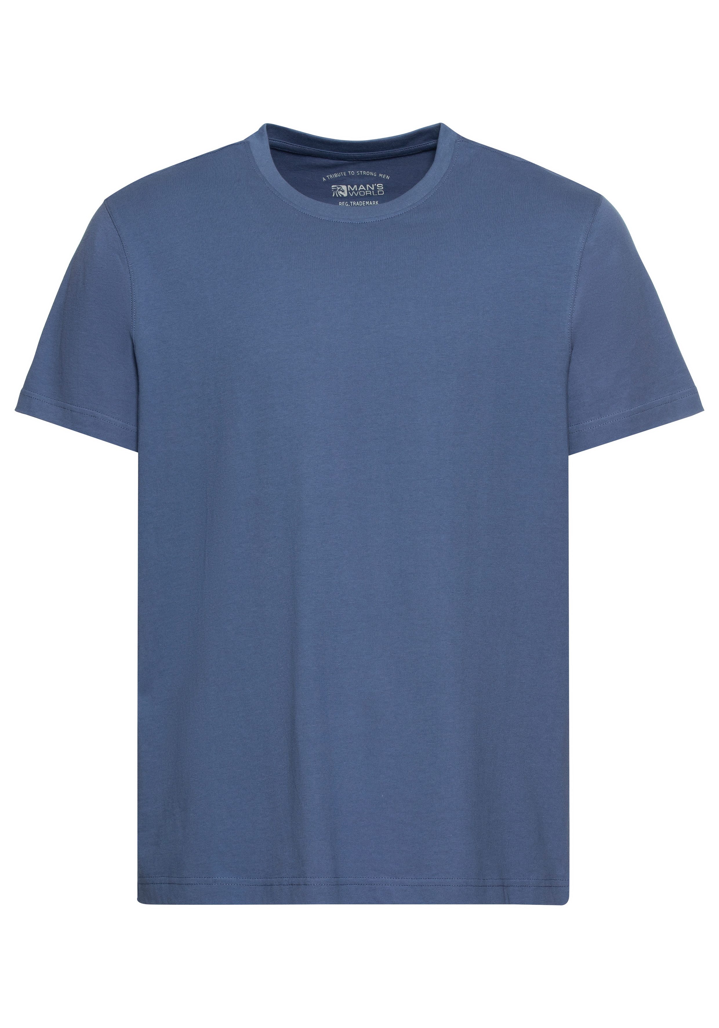 Man's World T-shirt Nieuwe kleuren! Korte mouw, effen kleur, ronde hals, van katoen(3-delig, Set van 3)