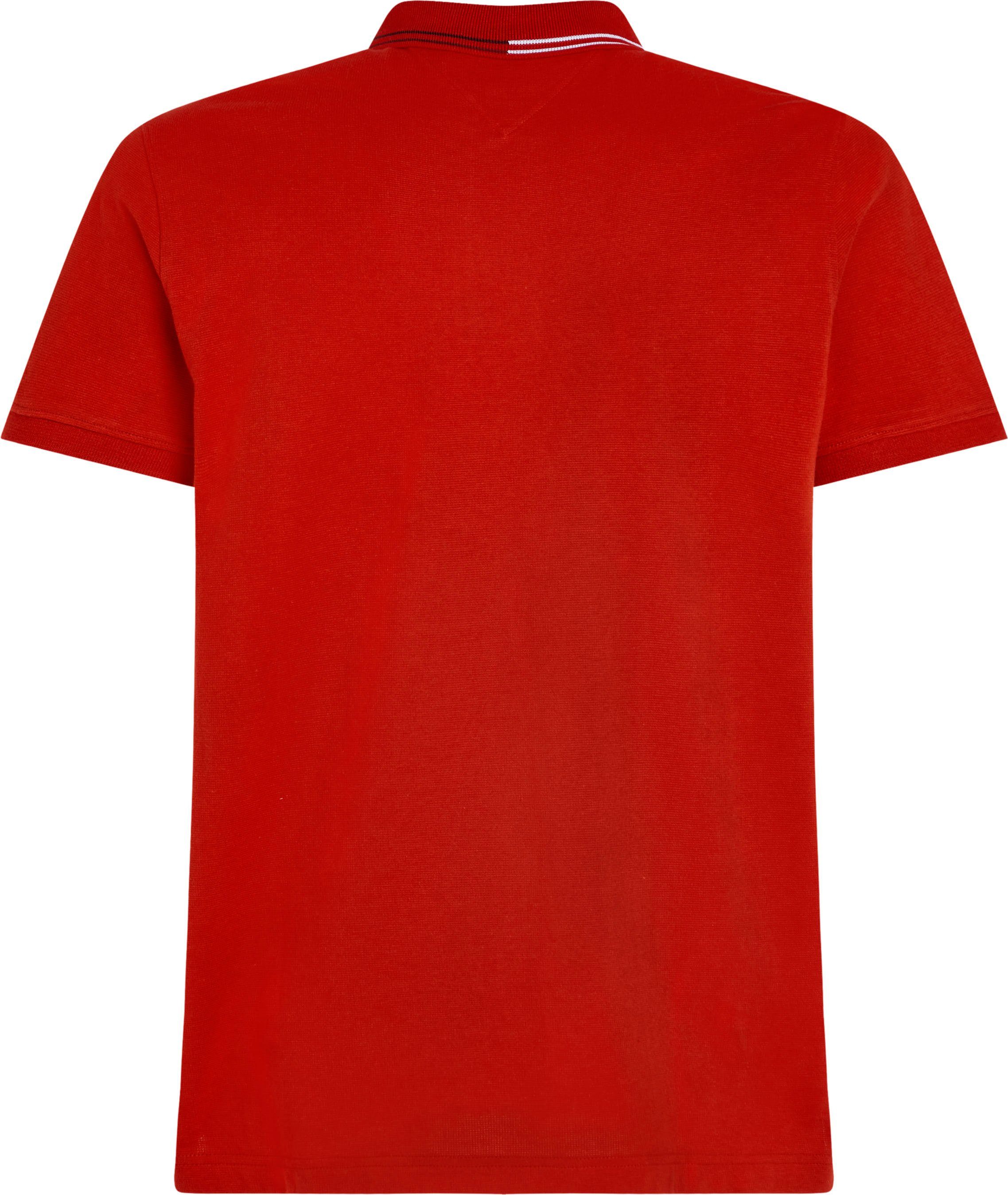 Tommy Hilfiger Poloshirt RWB ZIP PLACKET TIPPING REG POLO met contrasterende strepen aan de kraag