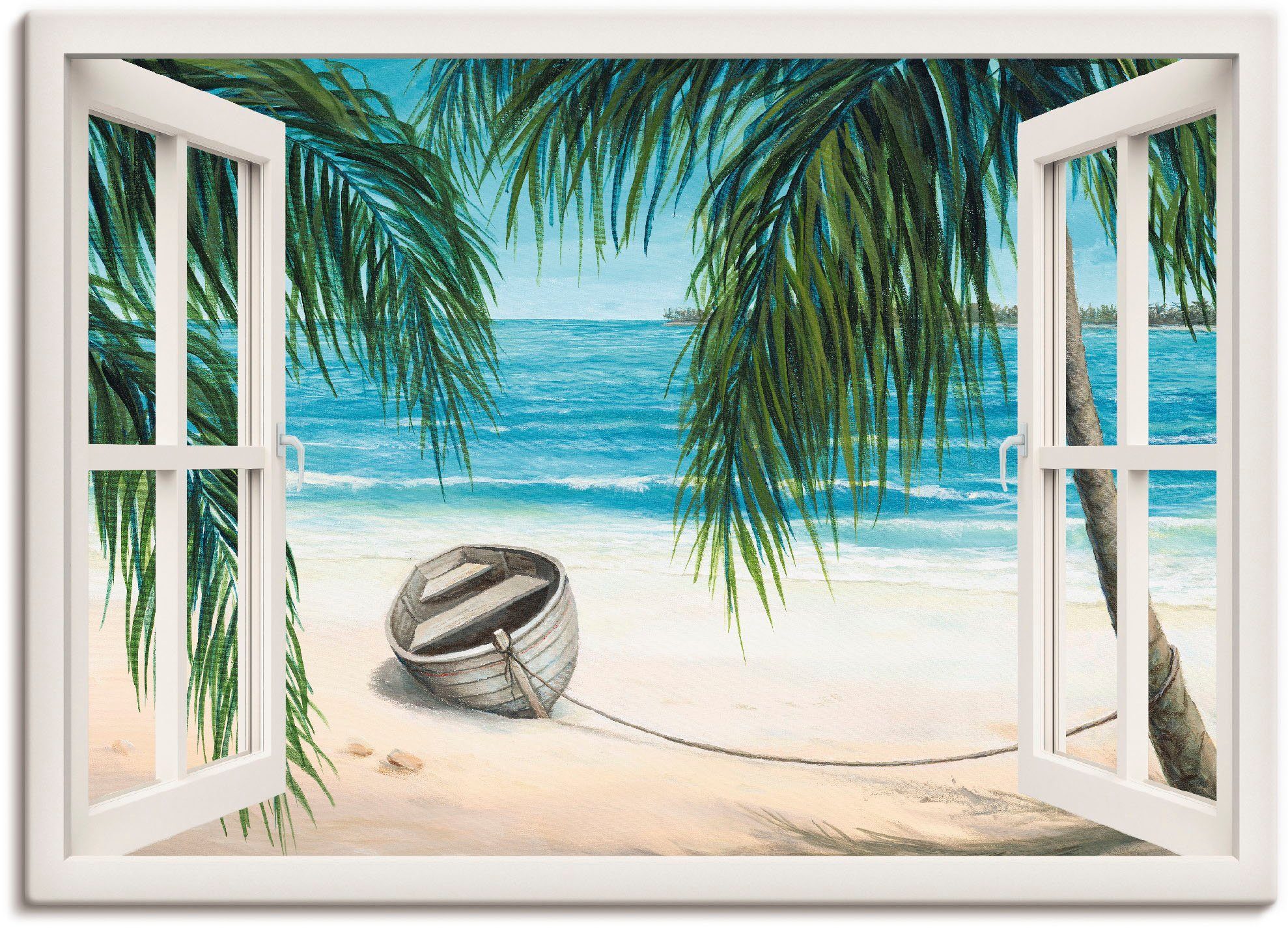 Artland Artprint Blik uit het venster - Caribic in vele afmetingen & productsoorten -artprint op linnen, poster, muursticker / wandfolie ook geschikt voor de badkamer (1 stuk)
