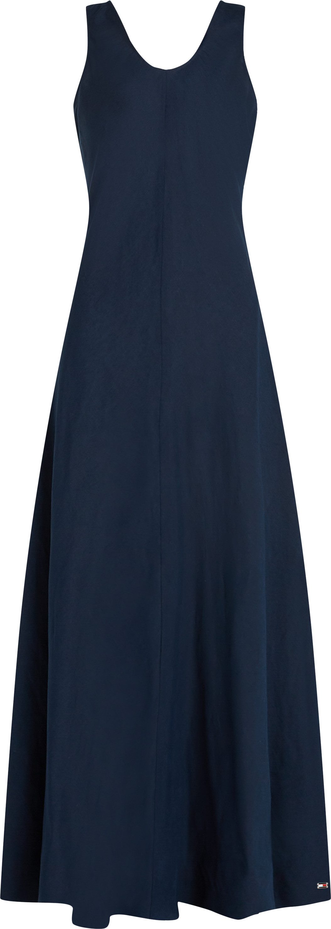 Tommy Hilfiger Maxi-jurk TEXTURED LINEN TANK MAXI DRESS met metalen label, koel premium linnen