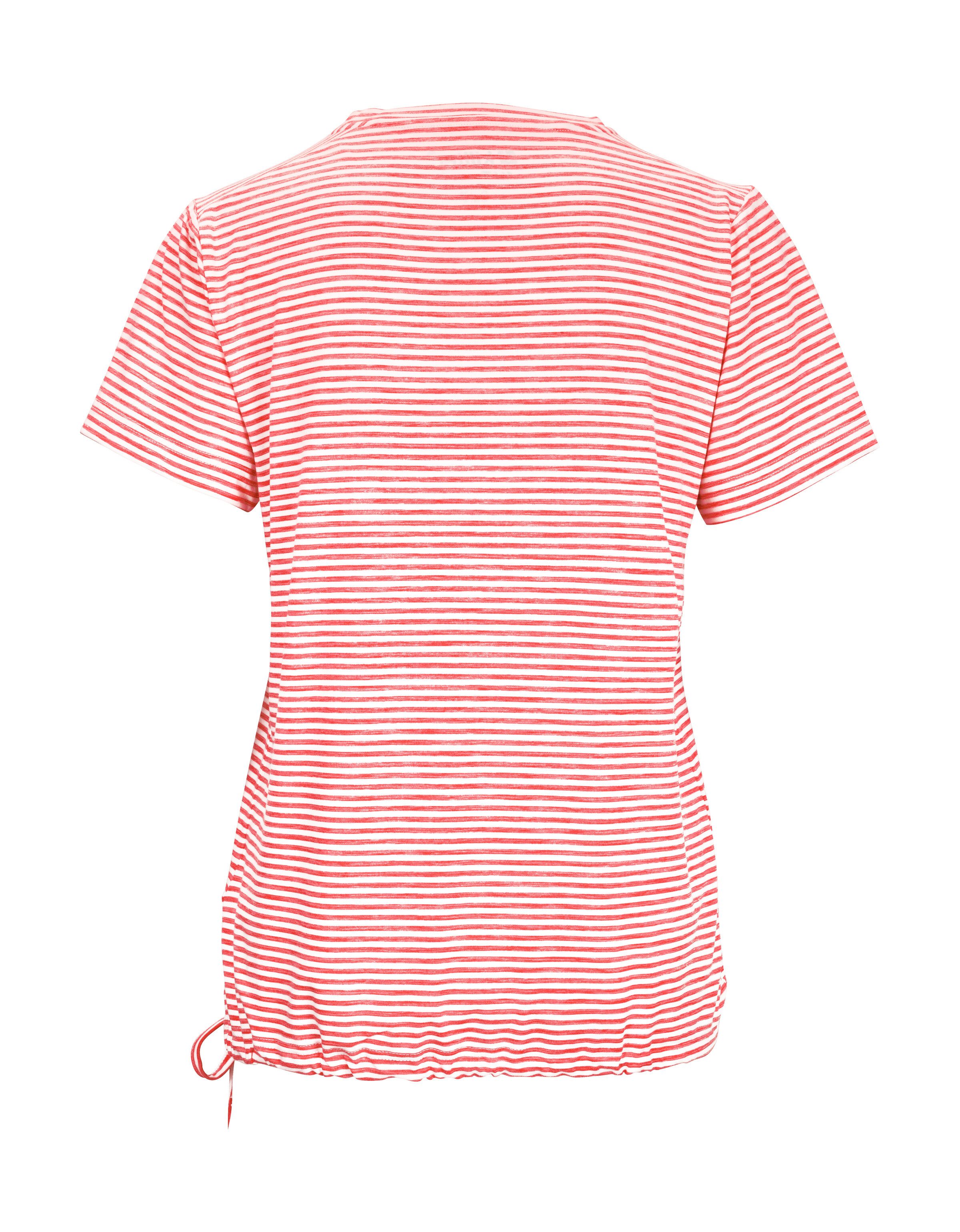 Killtec T-shirt Lilleo WMN TSHRT F Gestreept, snel drogend functioneel shirt met verstelbare zoom