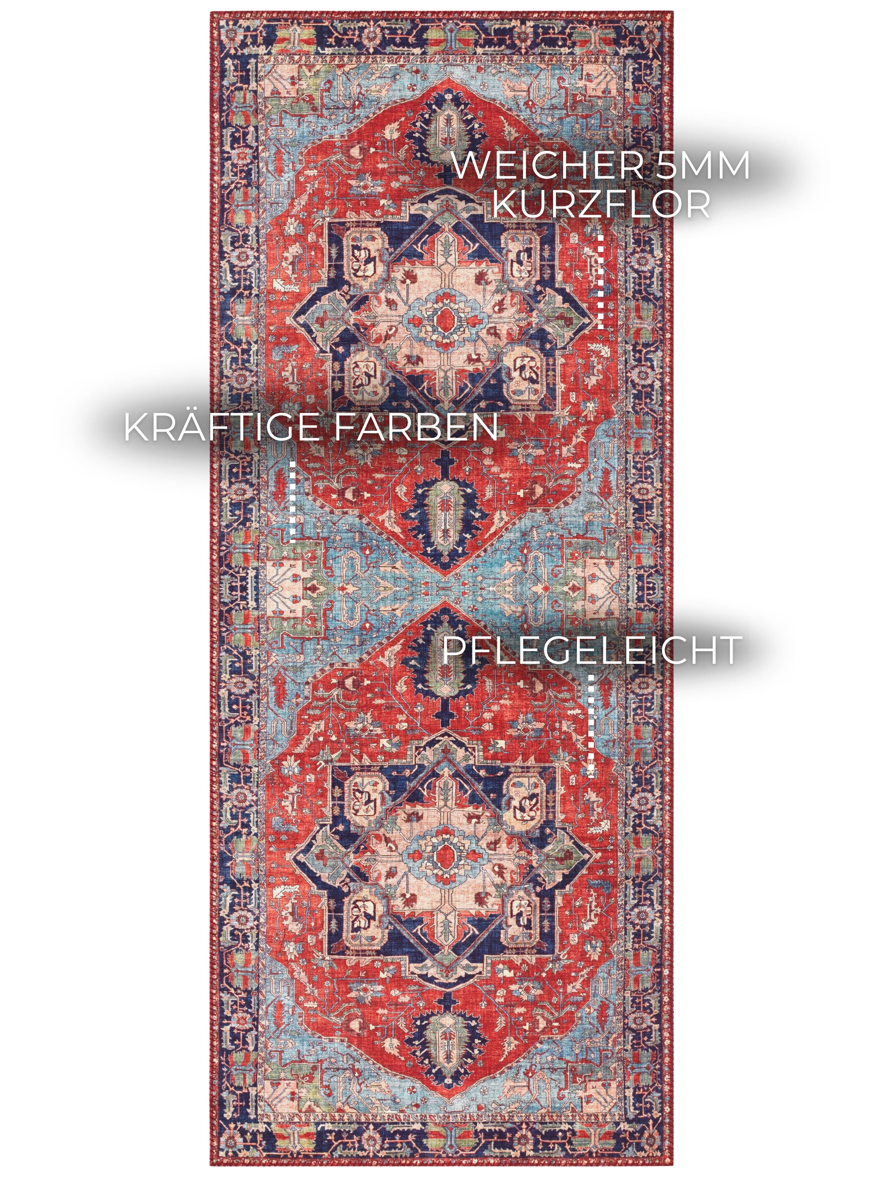 ELLE DECORATION Vloerkleed Hamadan Oosters, loper, kortpolig, woonkamer, slaapkamer, eetkamer