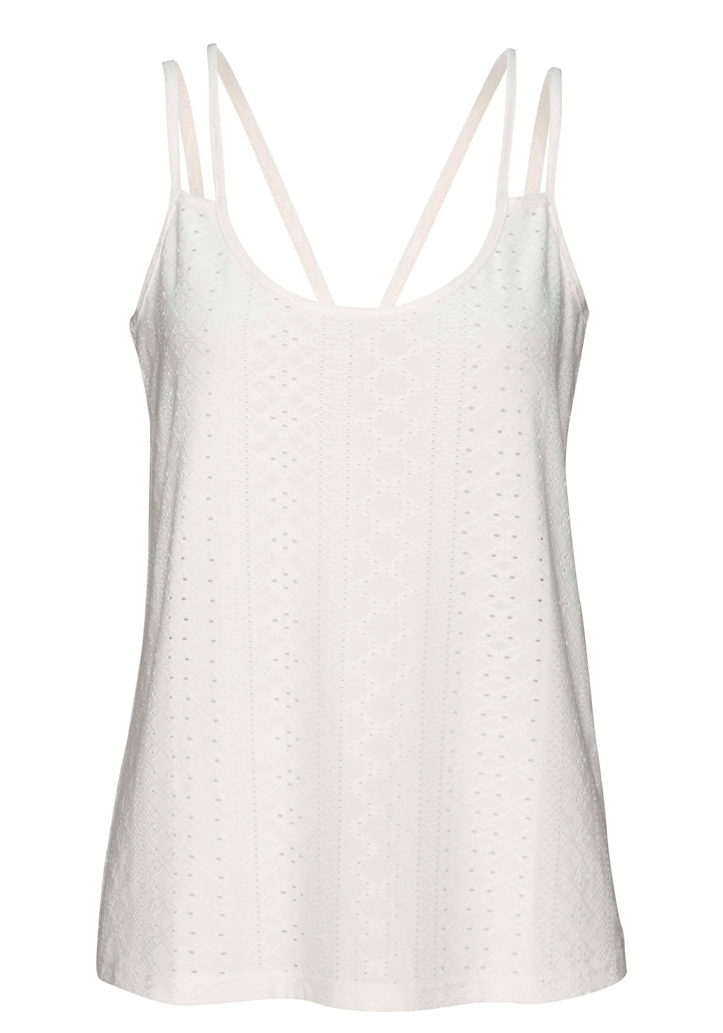 Vivance Top met spaghettibandjes Met broderie anglaise in een gemakkelijk te onderhouden kwaliteit (2-delig, Set van 2)