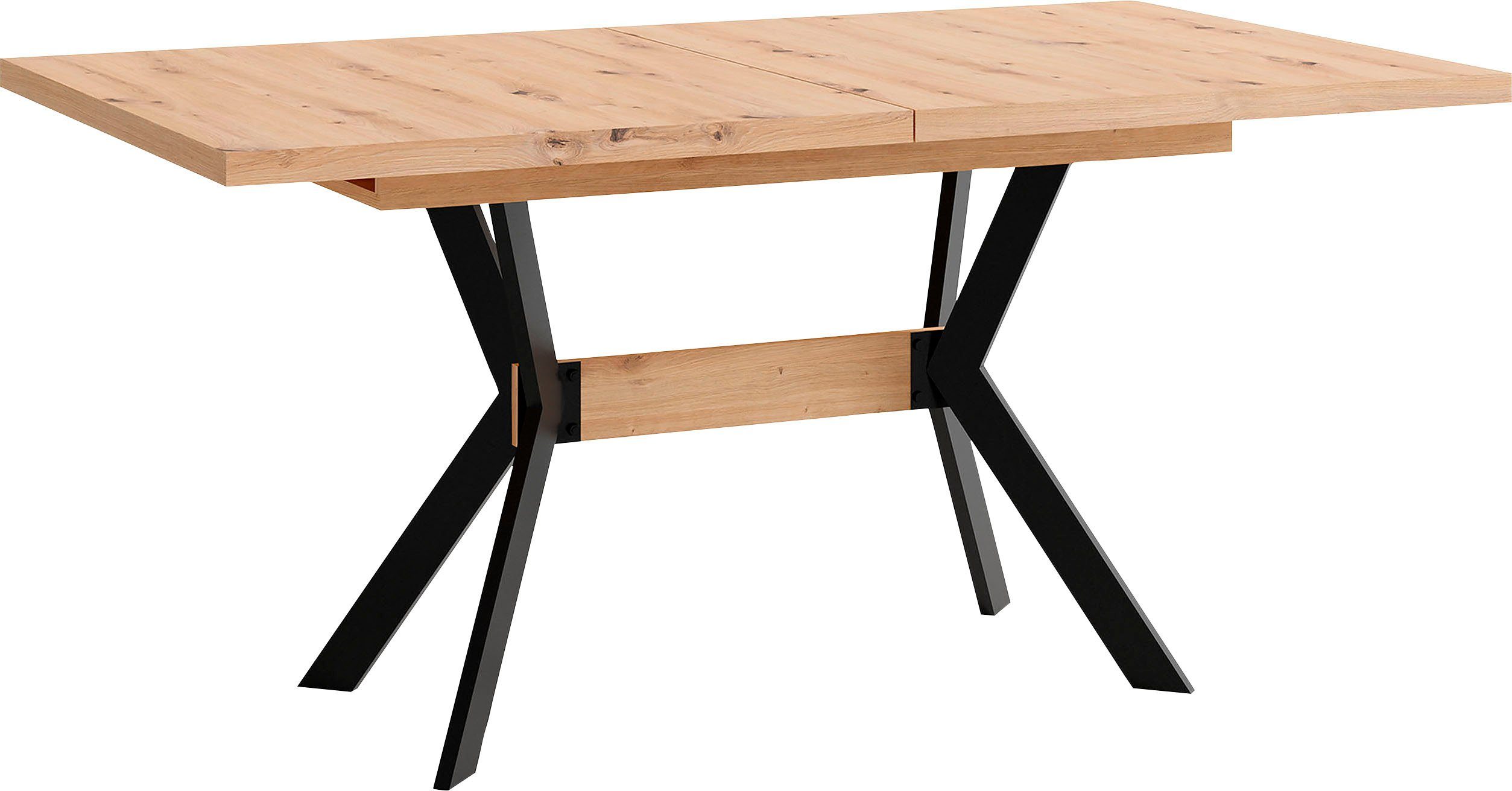 byLIVING Eettafel Bremen uittrekbaar met binnenin geplaatst inlegblad, 160 op 200 cm