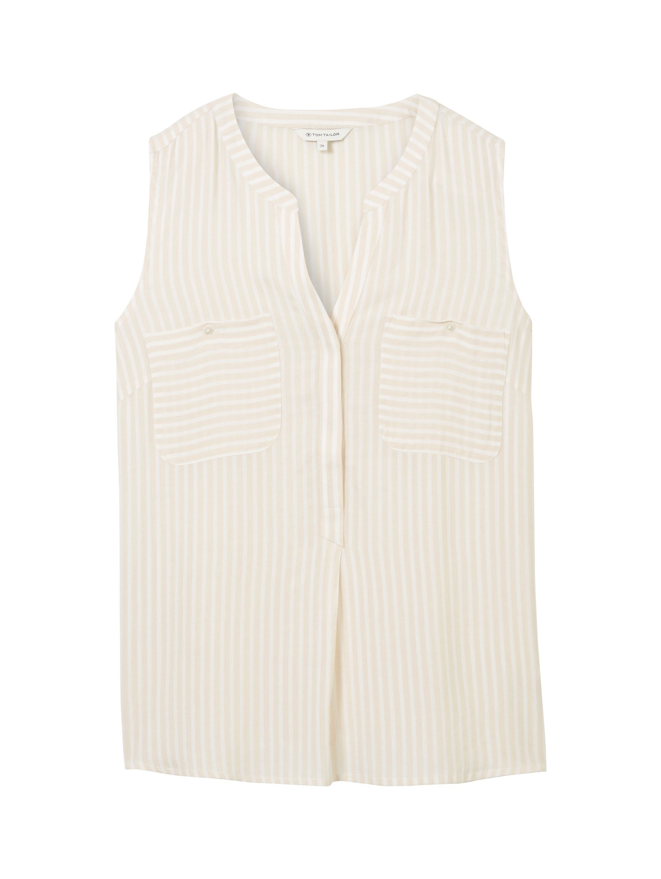 Tom Tailor Shirt gestreept met opgezette borstzakken