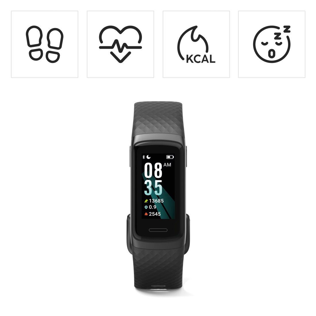 Hama Fitness-horloge Fitness-tracker sporthorloge dames waterdicht, bloedzuurstof hartritme Calorieën, slaap, stress, tempo, muziekbediening, stappen, timer, wekker