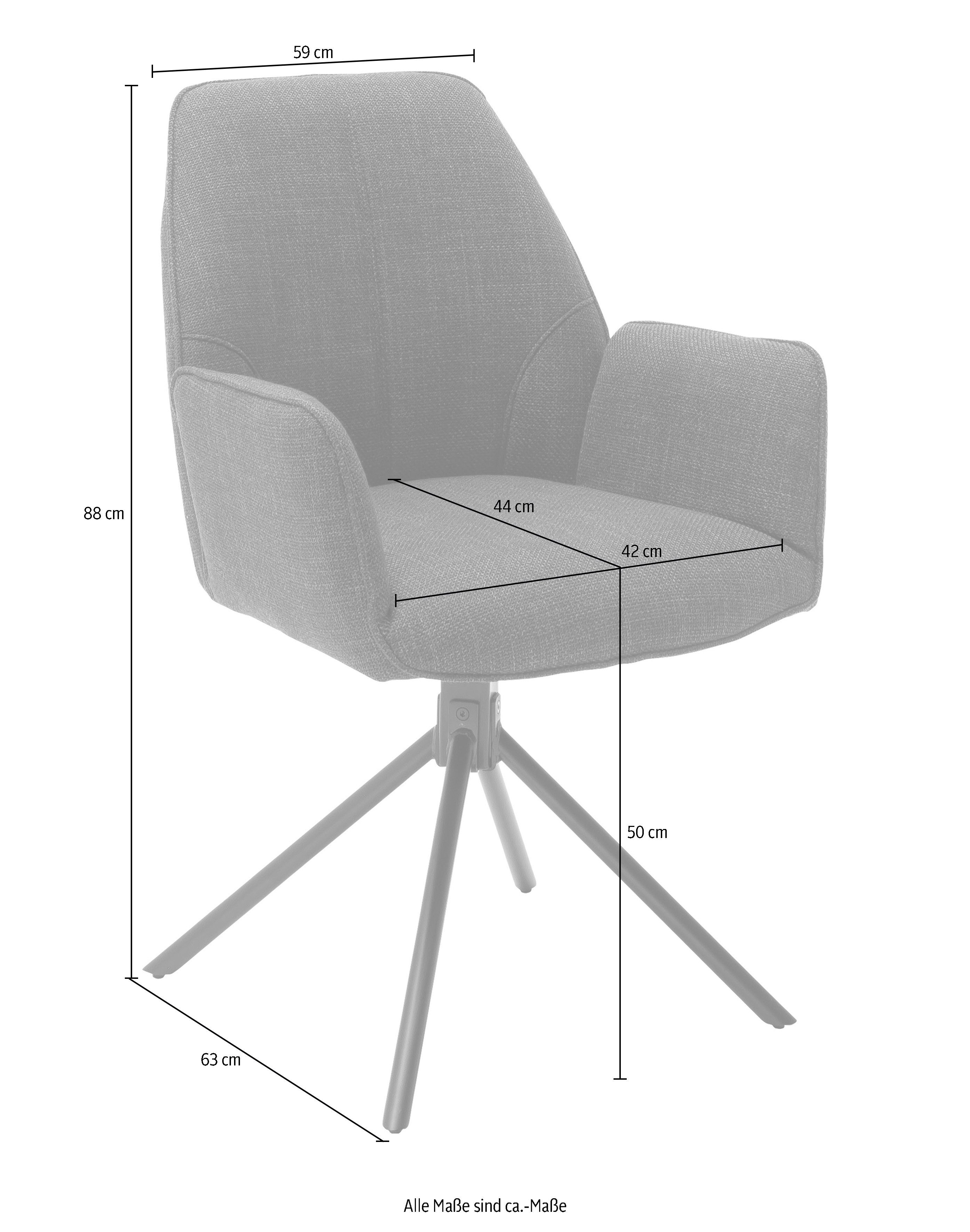 MCA furniture Stoel met 4 poten Pemba set van 2, 180°draaibaar met nivellering, stoel belastbaar tot 120 kg (set, 2 stuks)