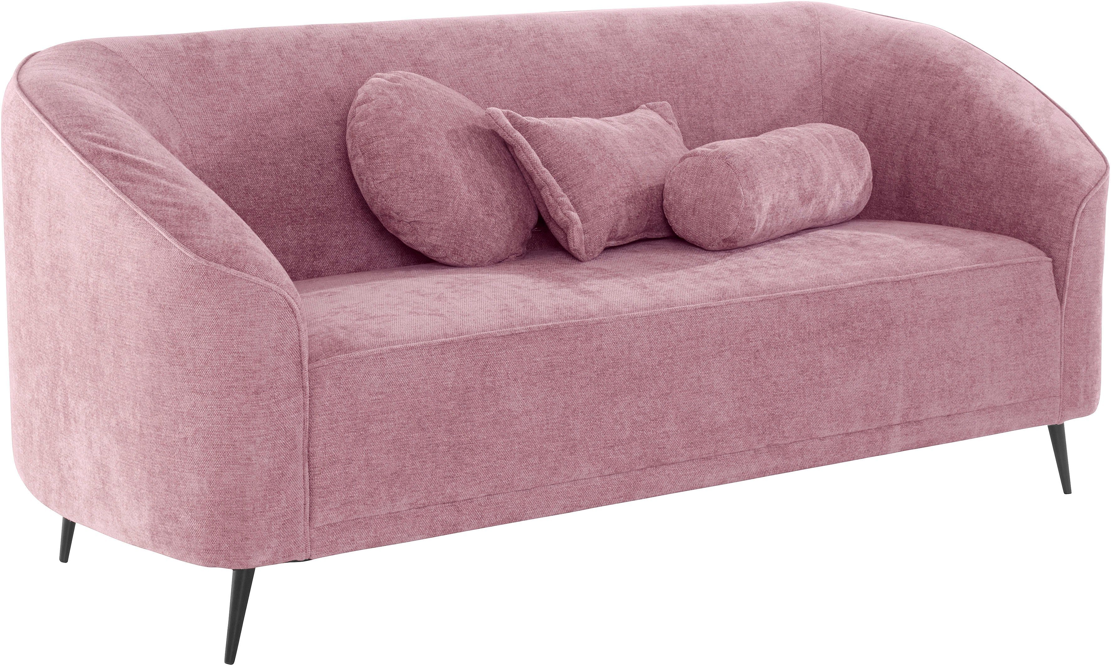 Leonique 3-zitsbank Ashly in 3 overtrekvarianten, bouclé, fluwelige look en zachte structuurstof.