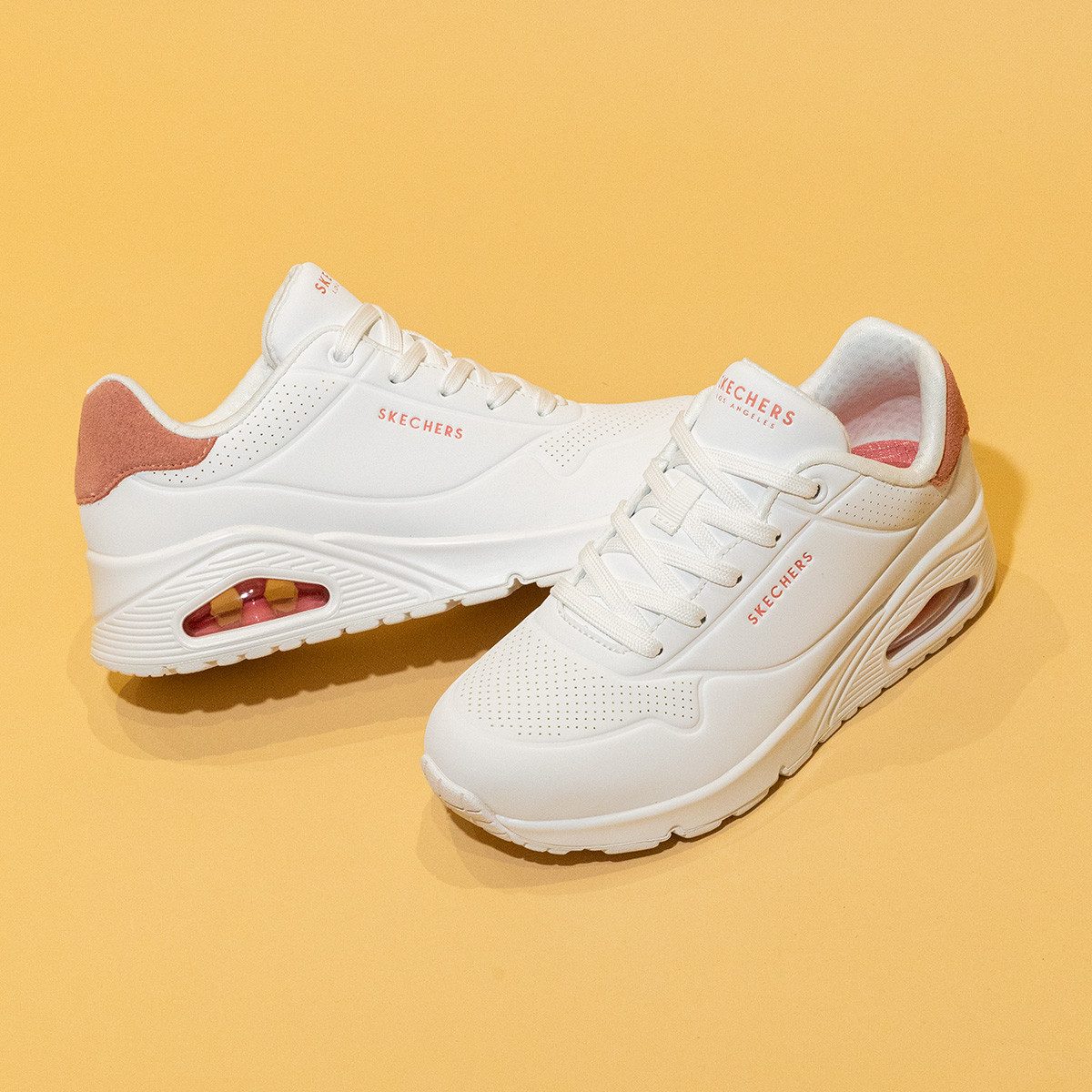 Skechers Sneakers UNO - POP BACK Vrijetijdsschoen, lage schoen, veterschoen met comfortabele Skech-Air functie