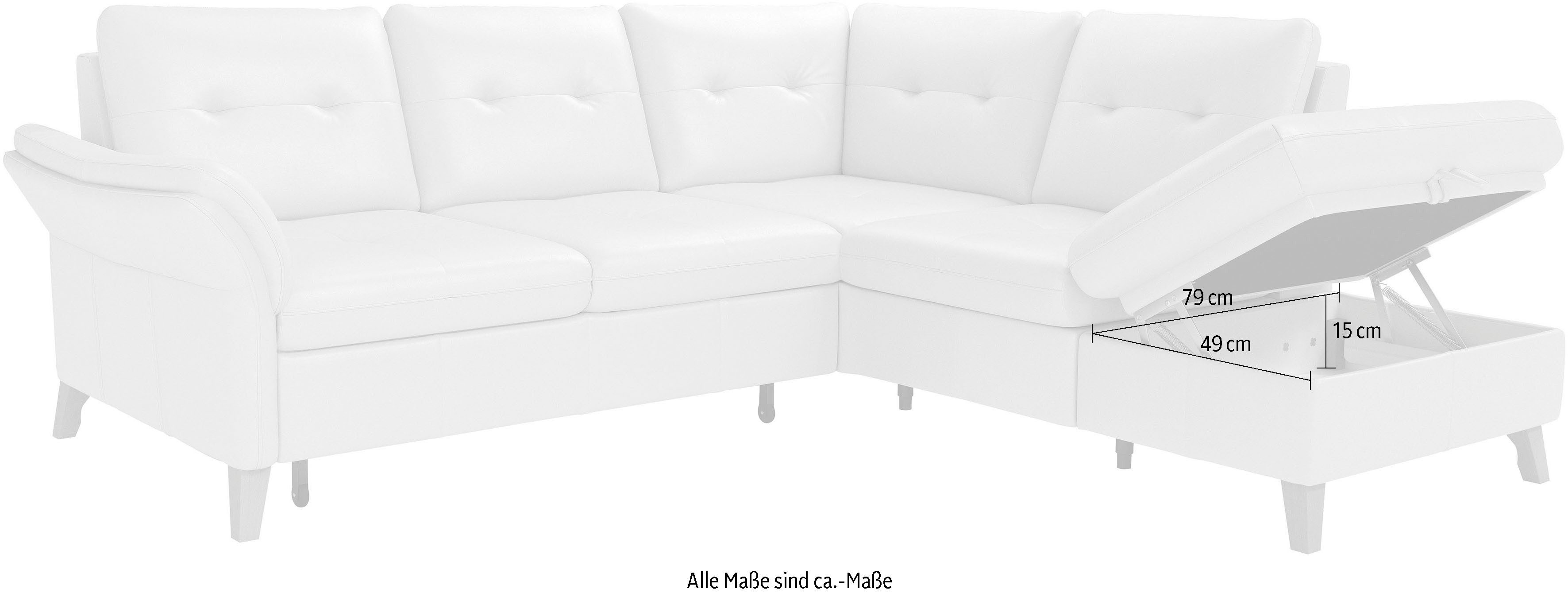 sit&more Hoekbank Göteborg inclusief zitdiepteverstelling, optioneel met bedfunctie & bedlade