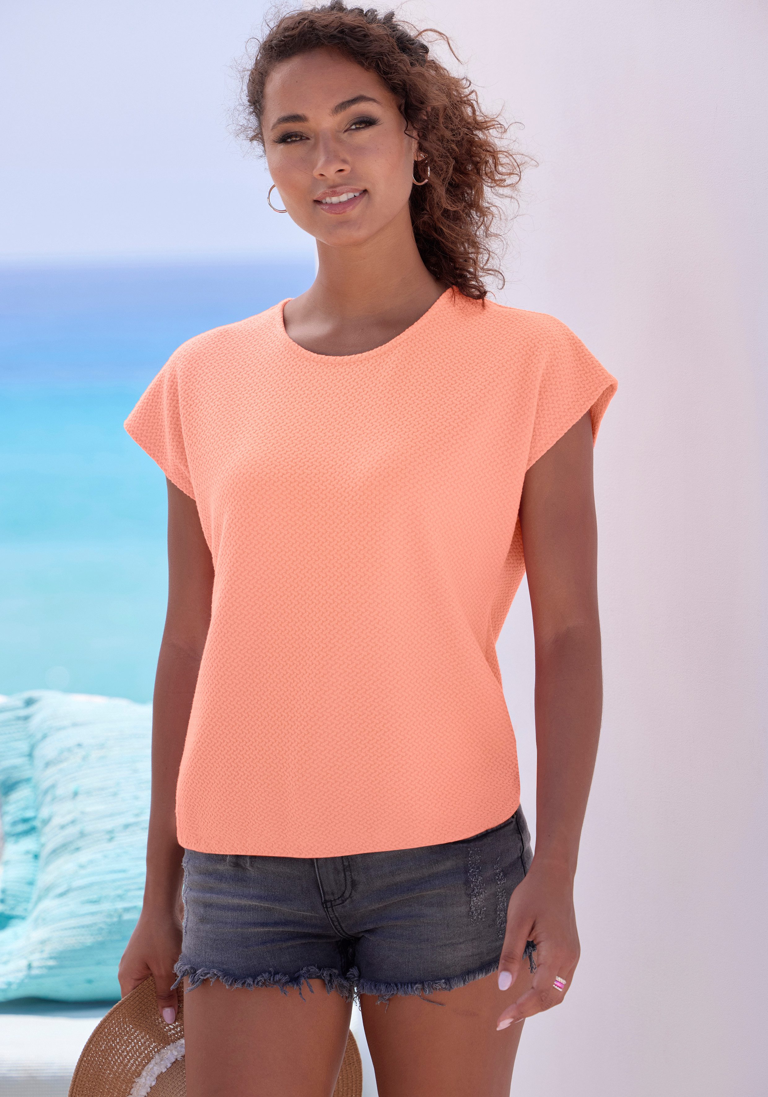 Vivance Shirt met korte mouwen Van kreukvrije structuurkwaliteit