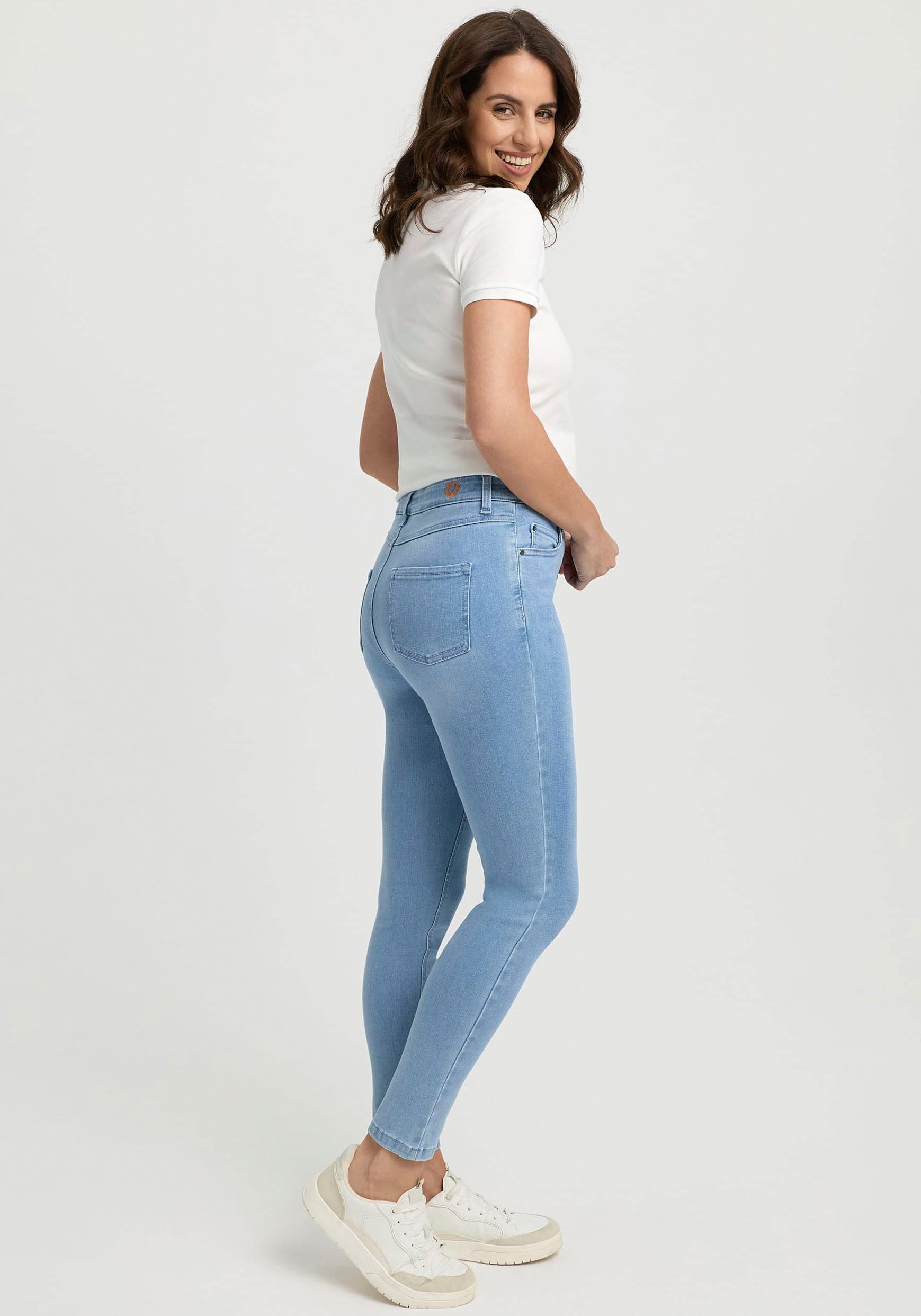 wonderjeans Skinny fit jeans in lichtblauwe wassing