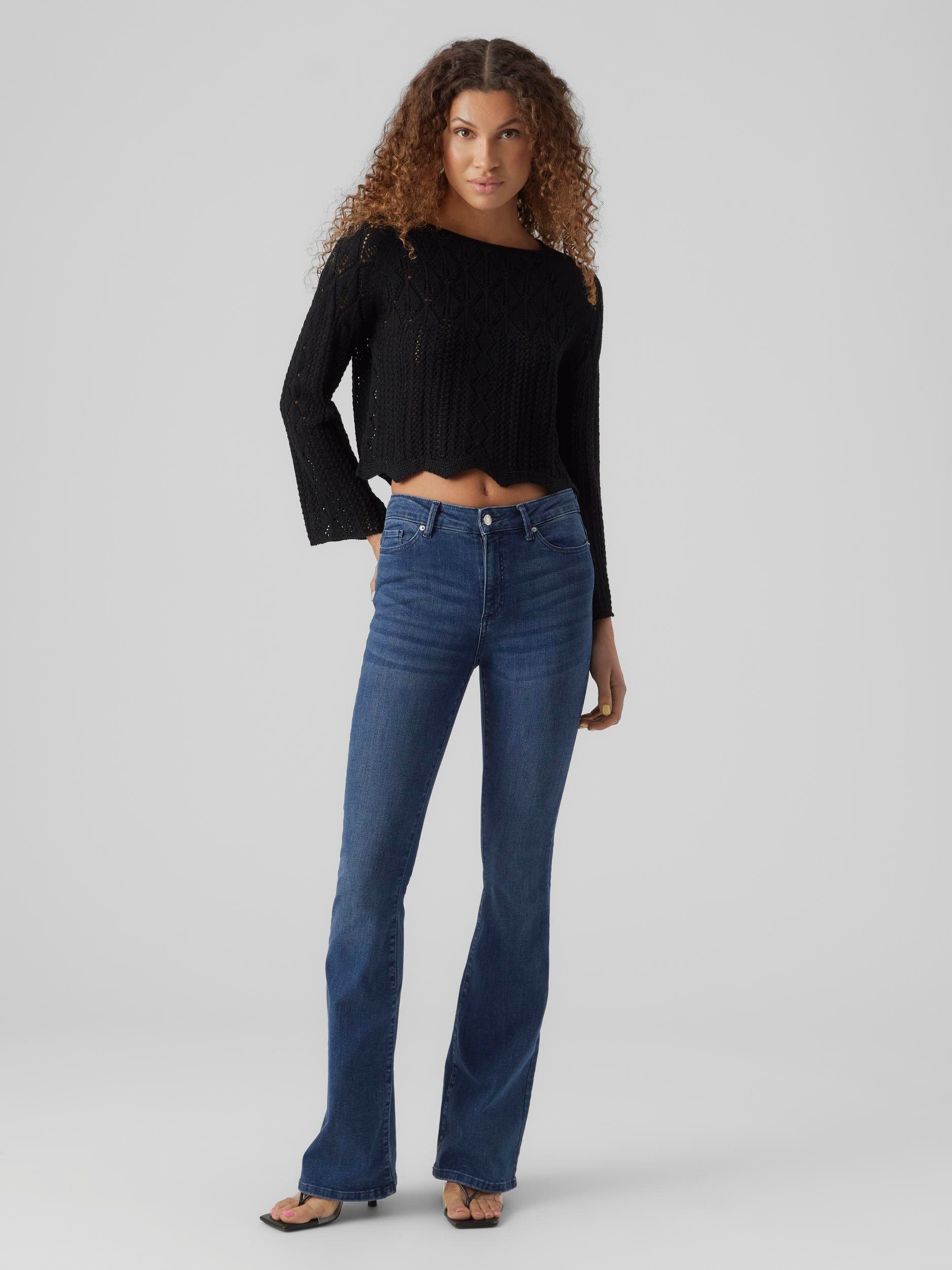 Vero Moda Gebreide trui VMGINGER 3/4 BOATNECK PULLOVER GA NOOS