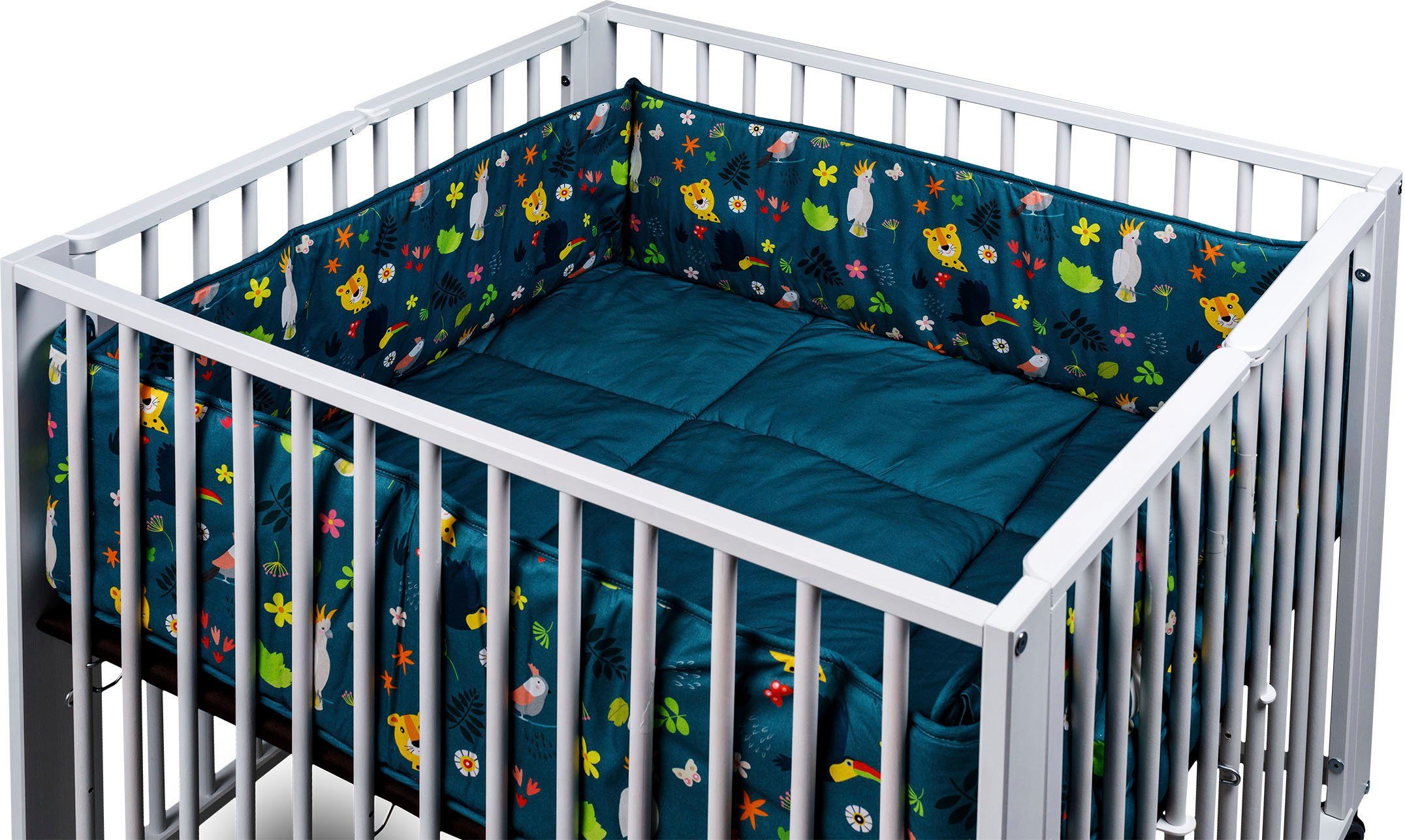 tiSsi® Boxkleed Maurits, 4-hoek, petrol Jungle geschikt voor tissi® box maurits (2-delig)