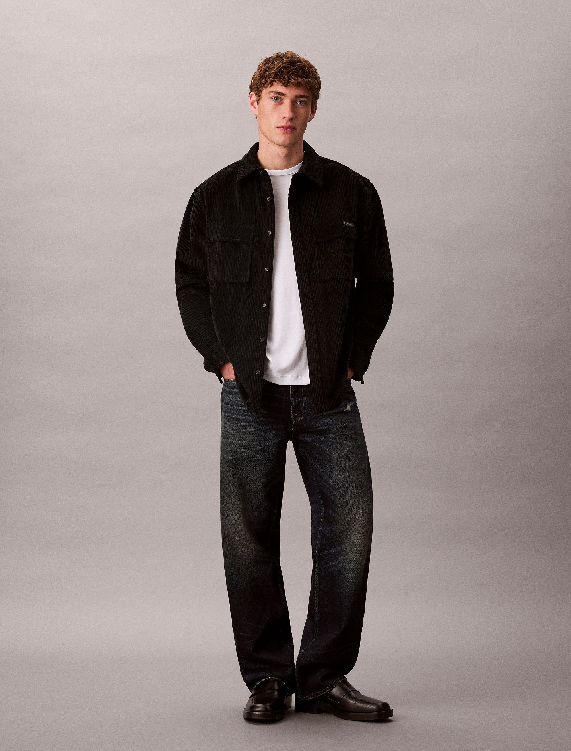 Calvin Klein Overhemd met lange mouwen relaxed fit, normale overhemdkraag, met borstzakken