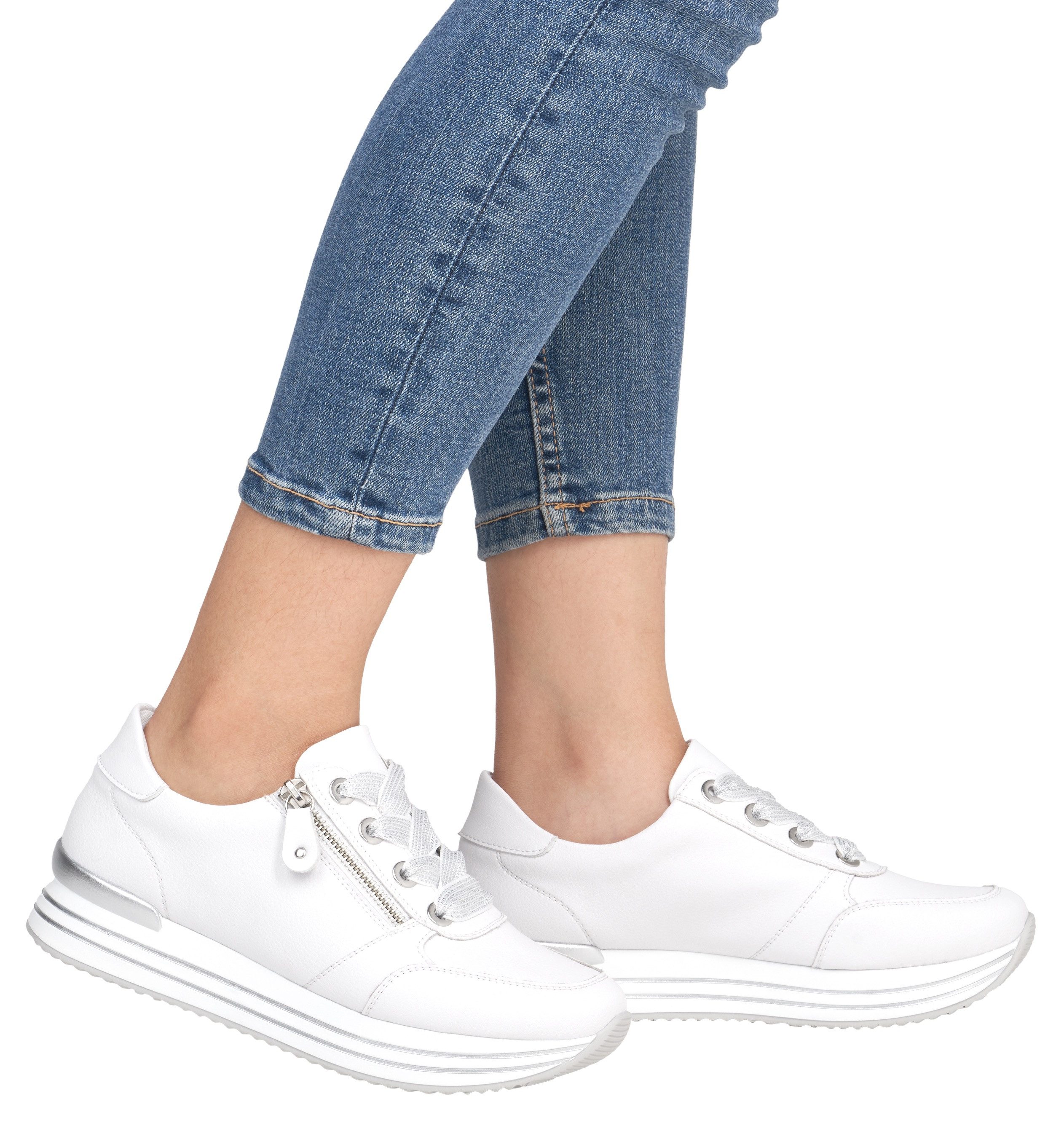Remonte Plateausneakers , vrijetijdsschoen, halfschoen, veterschoen met gepolsterde schacht