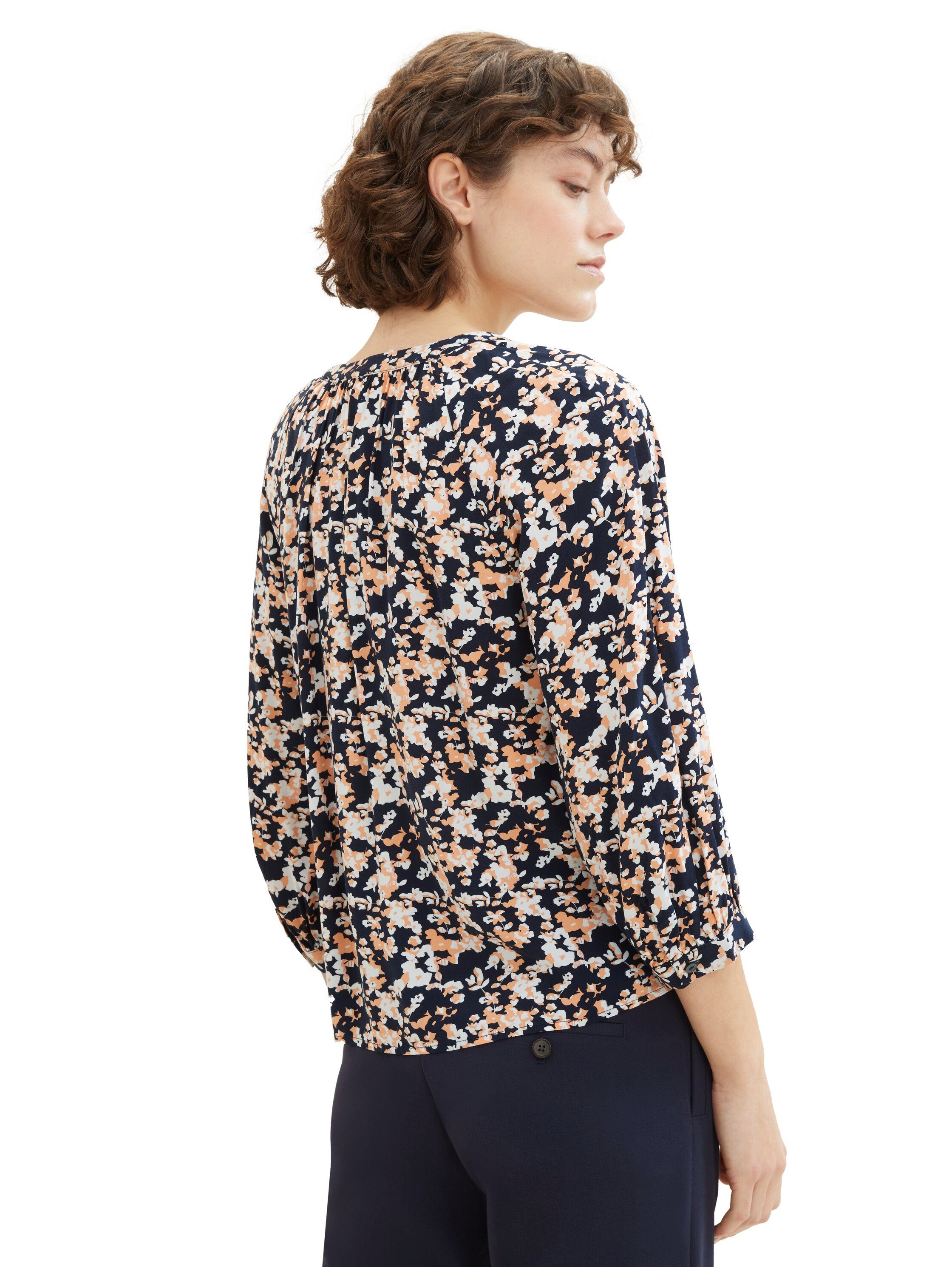 Tom Tailor Gedessineerde blouse met serafino-kraag