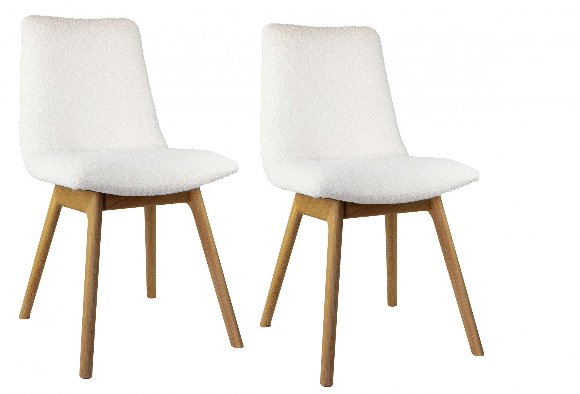 andas Eetkamerstoel Ramon met massief houten poten, verschillende stoffen (set, 2 stuks) 4 poot stoelen wit