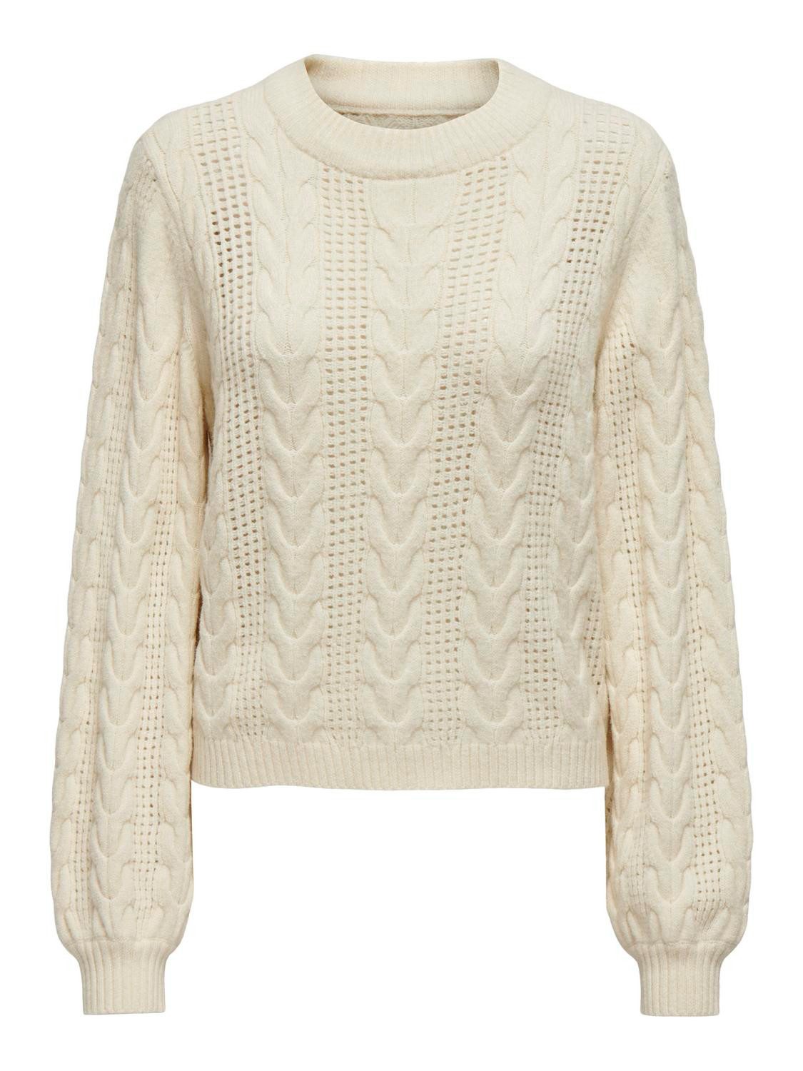 Only Trui met ronde hals ONLRUBINA LS CABLE O-NECK KNT NOOS