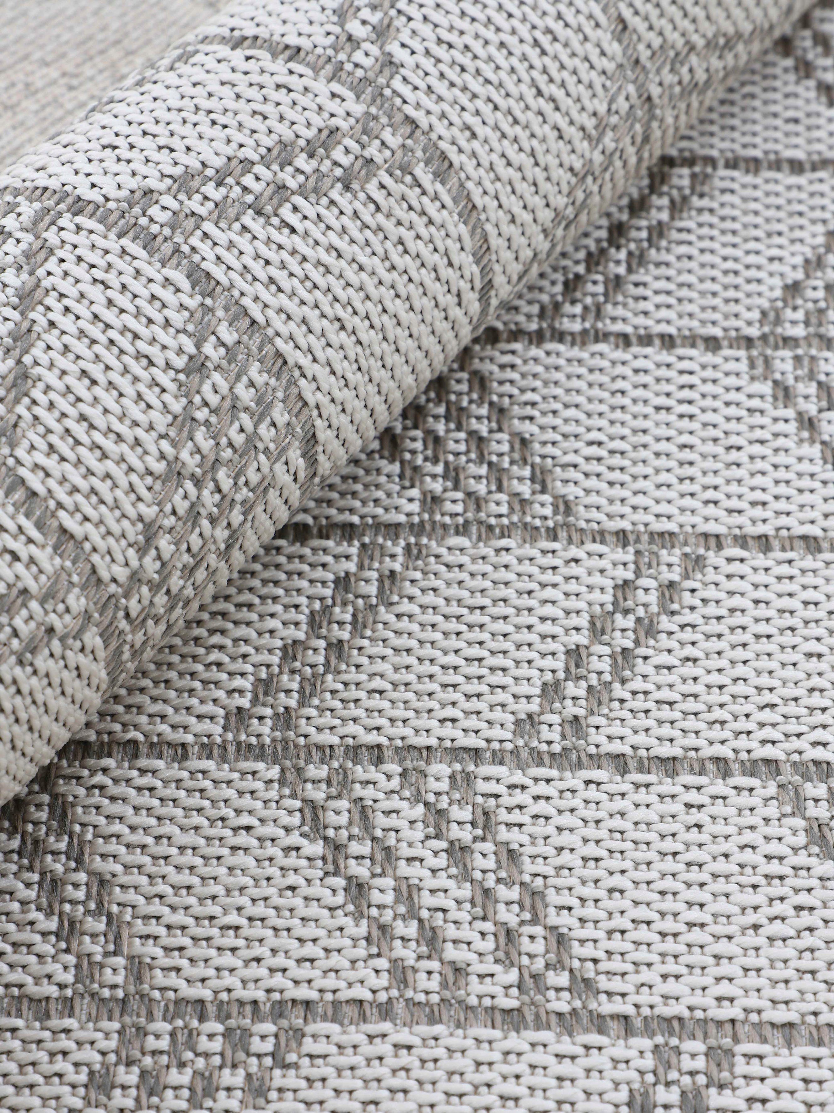 carpetfine Vloerkleed Boho 102 robust vlakweefsel, sisal-look, voor buitengebied