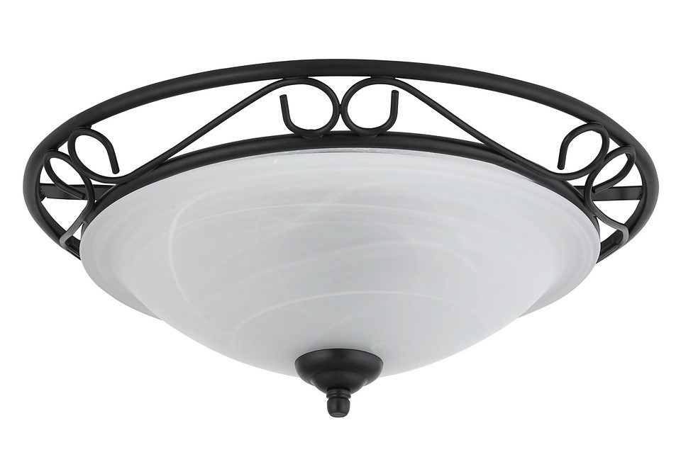 Rabalux - Plafondlamp Athen - D37 E27 | 2x60W - Zwart mat