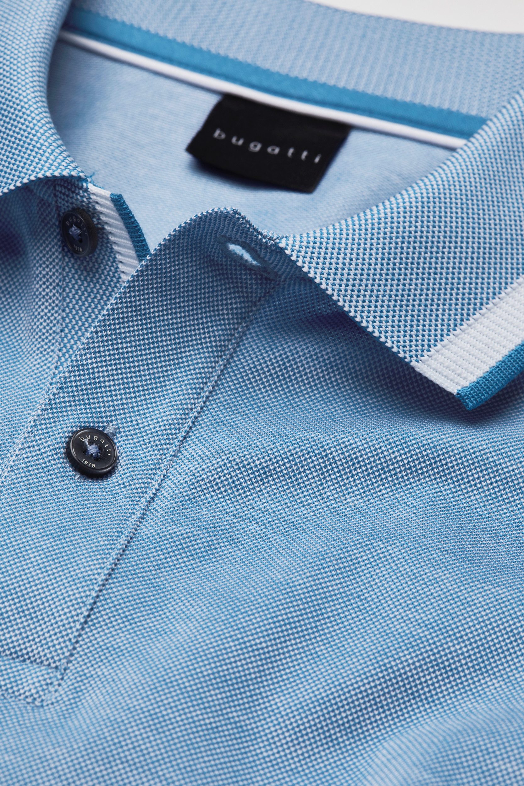 Bugatti Poloshirt met contraststrepen