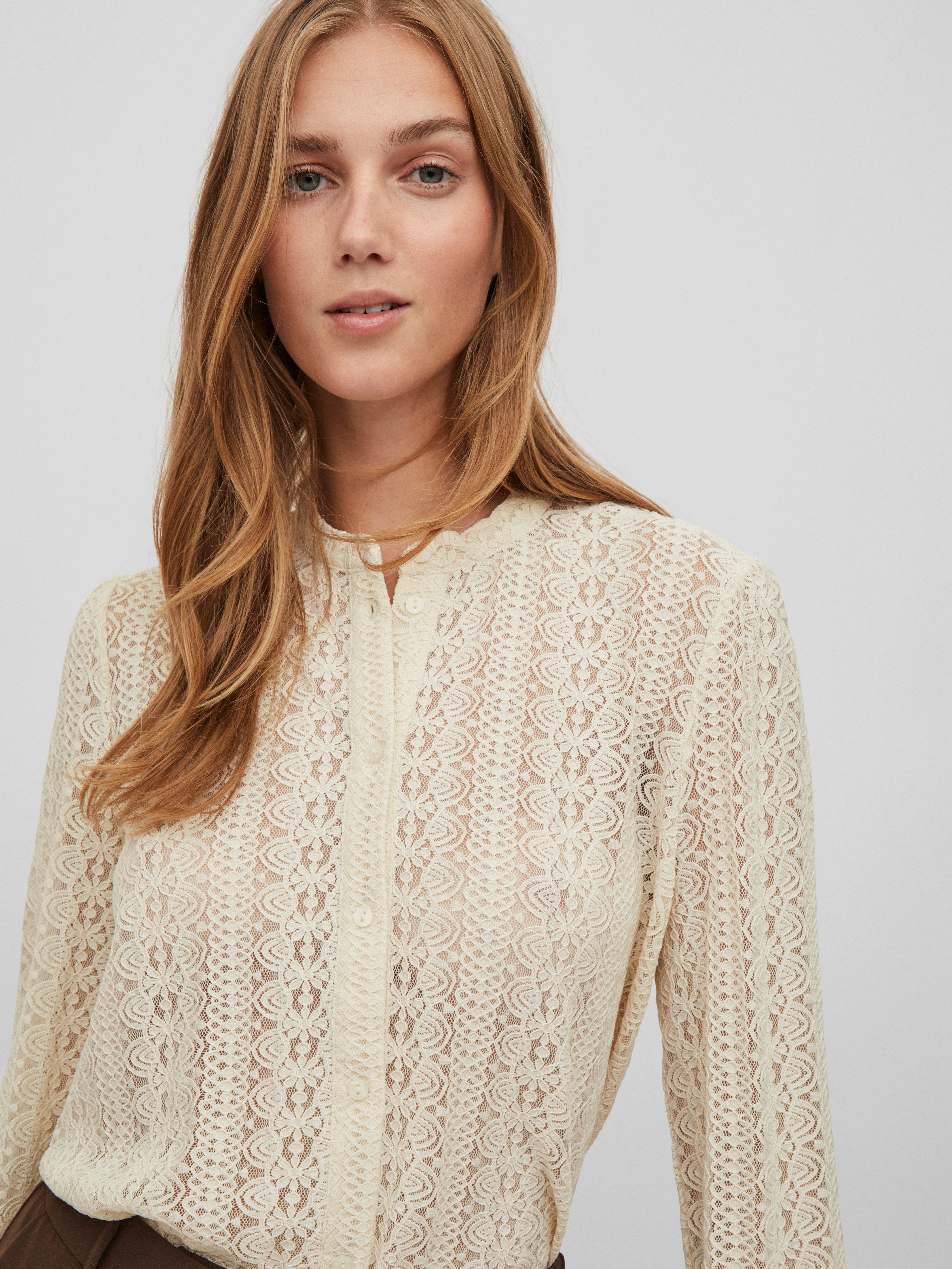 Vila Shirt VICHIKKA LACE L/S SHIRT- NOOS