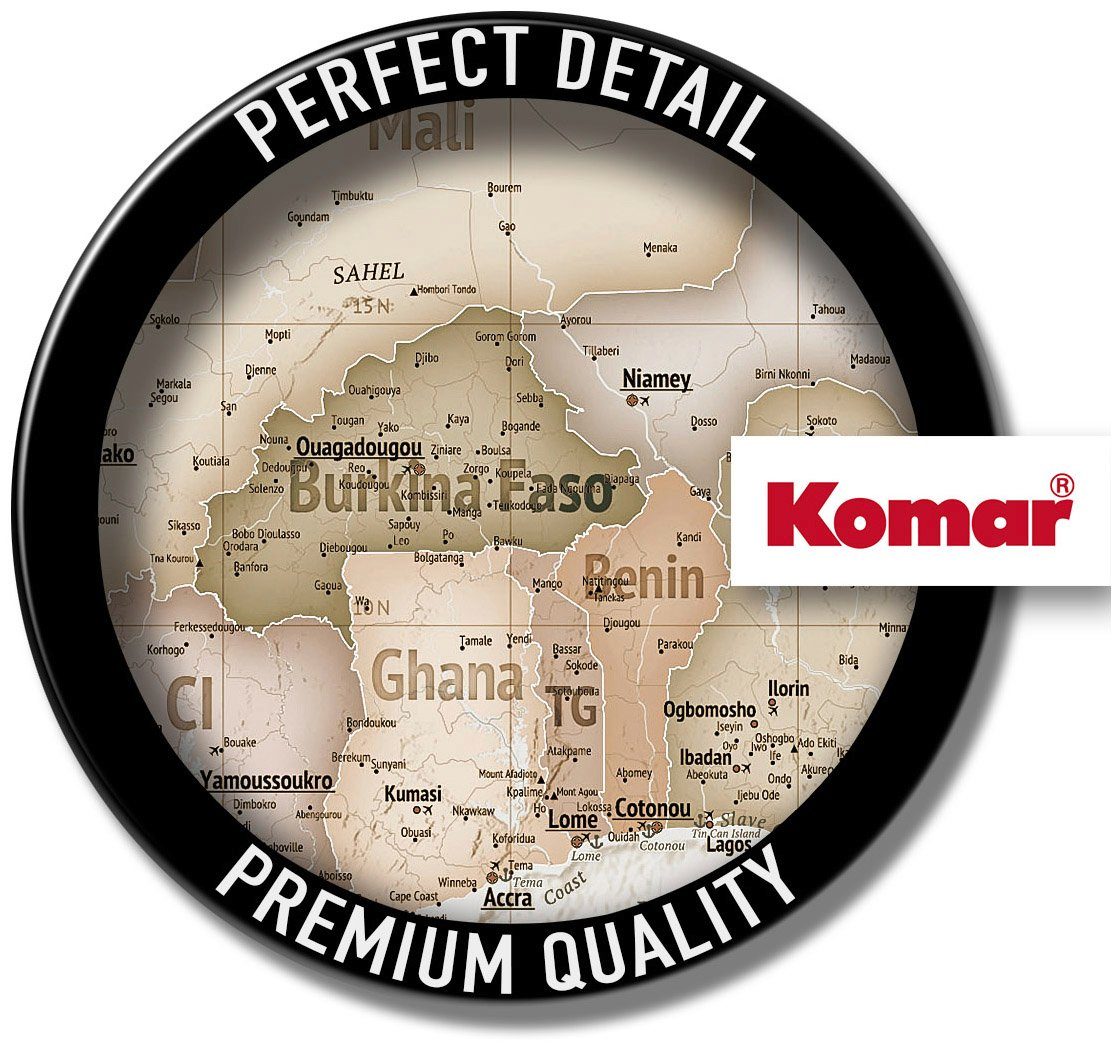 Komar Vliesbehang Digitale print vlies - Earth Map - Afmeting 350 x 250 cm